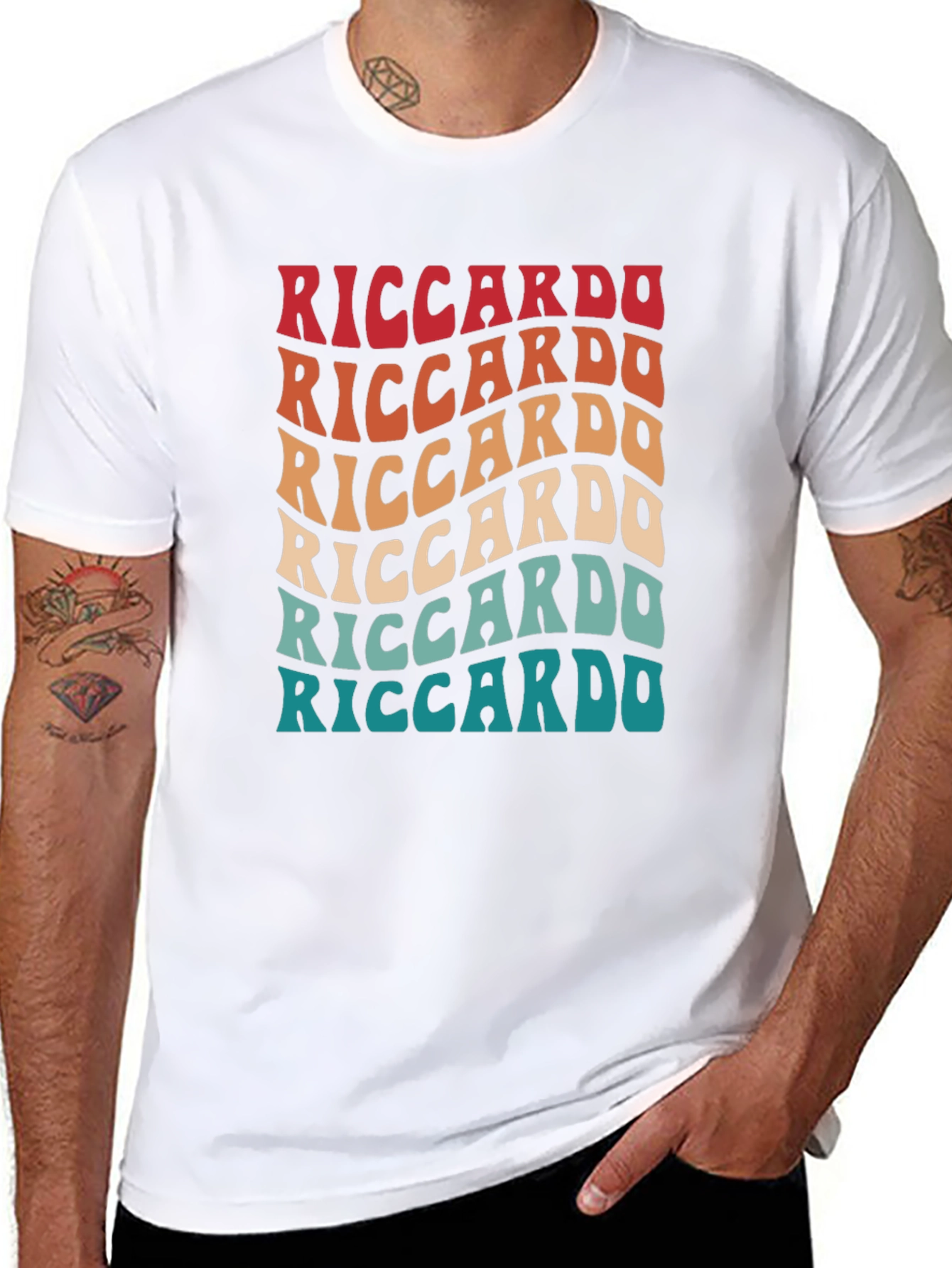 Riccardo Retro Wave T-Shirt - Cool Graphic Tee