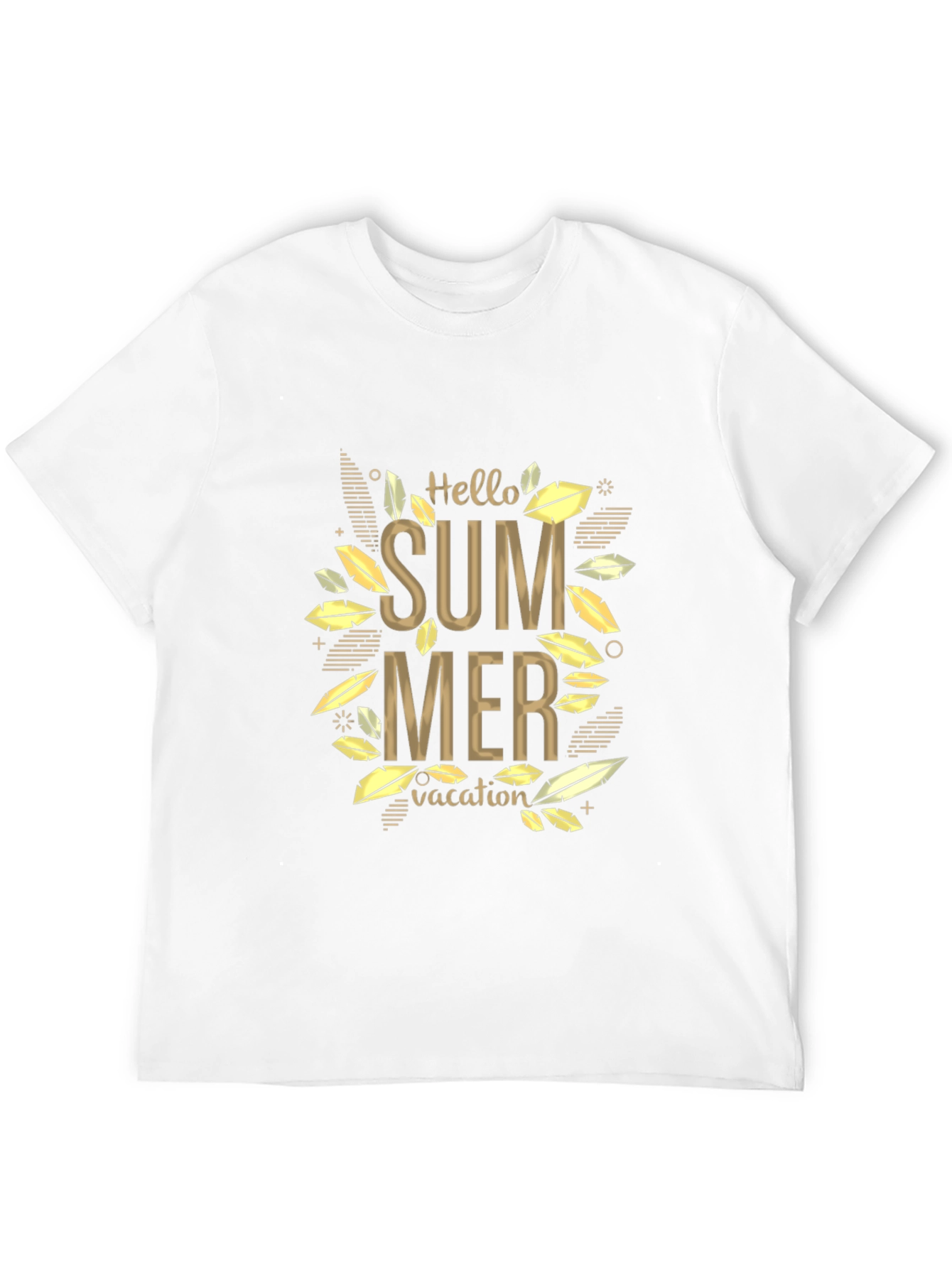 Hello Summer Vacation Black Graphic T-Shirt