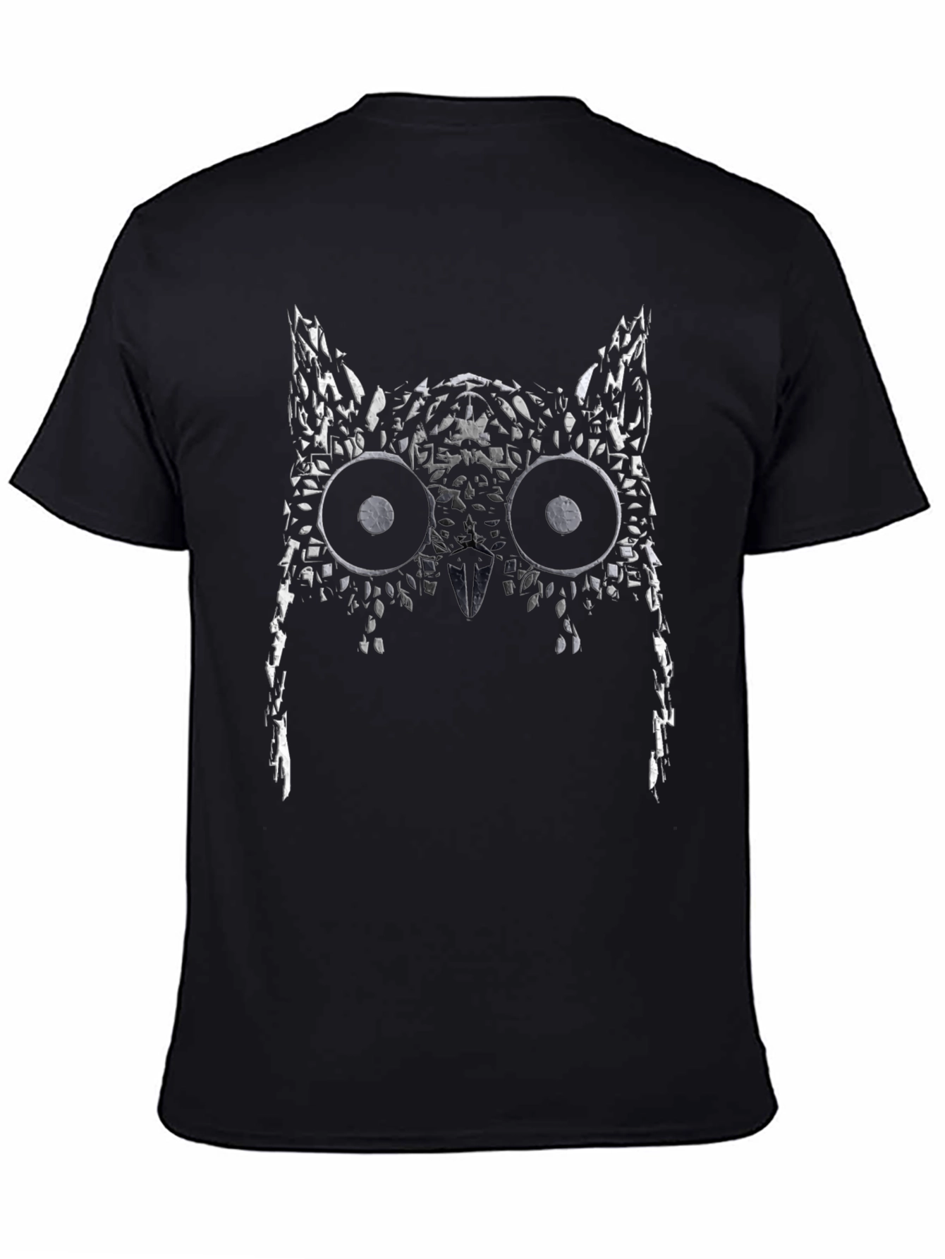 Abstract Owl Graphic Tee - Mens Black T-Shirt