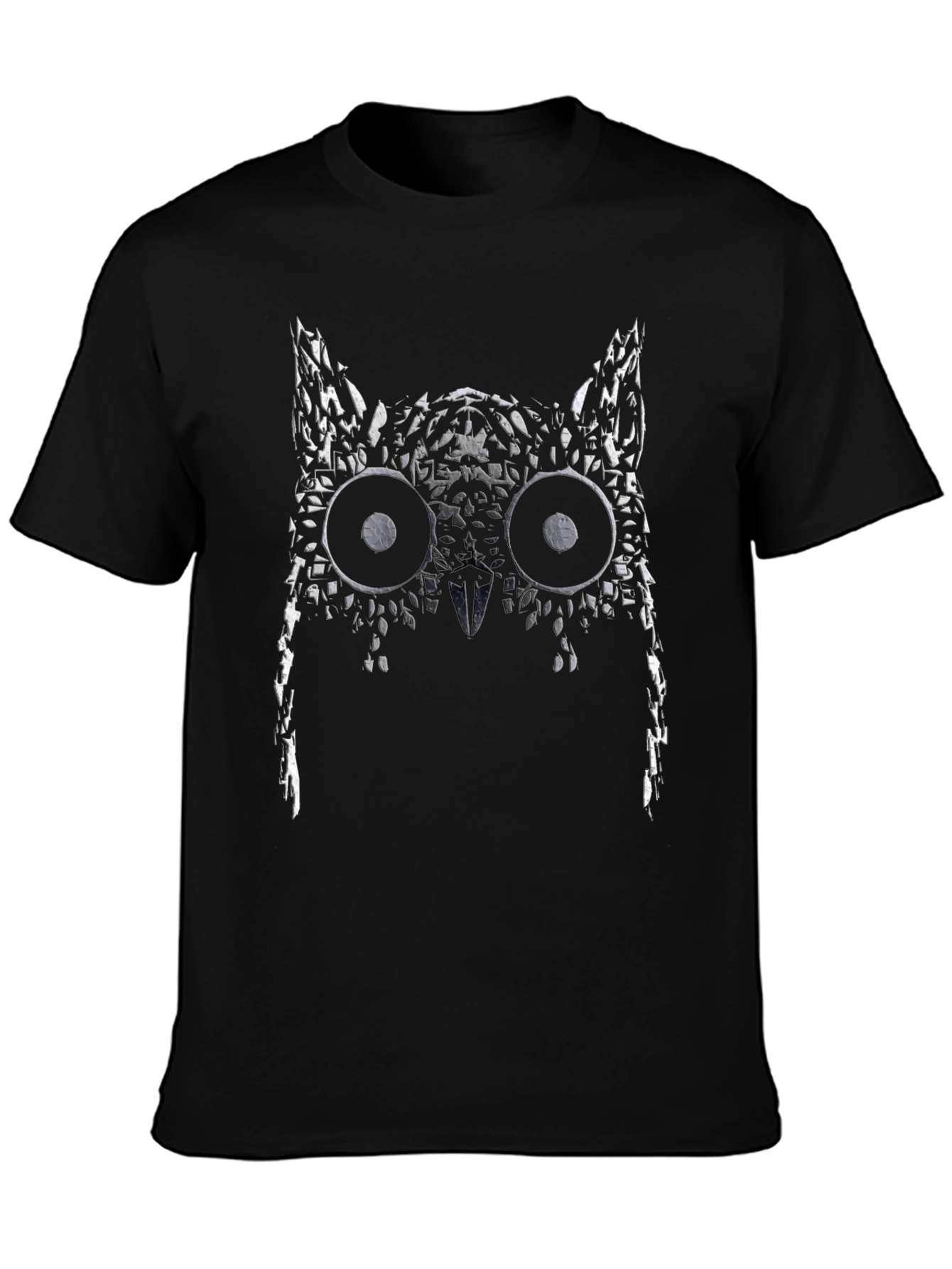 Abstract Owl Graphic Tee - Mens Black T-Shirt