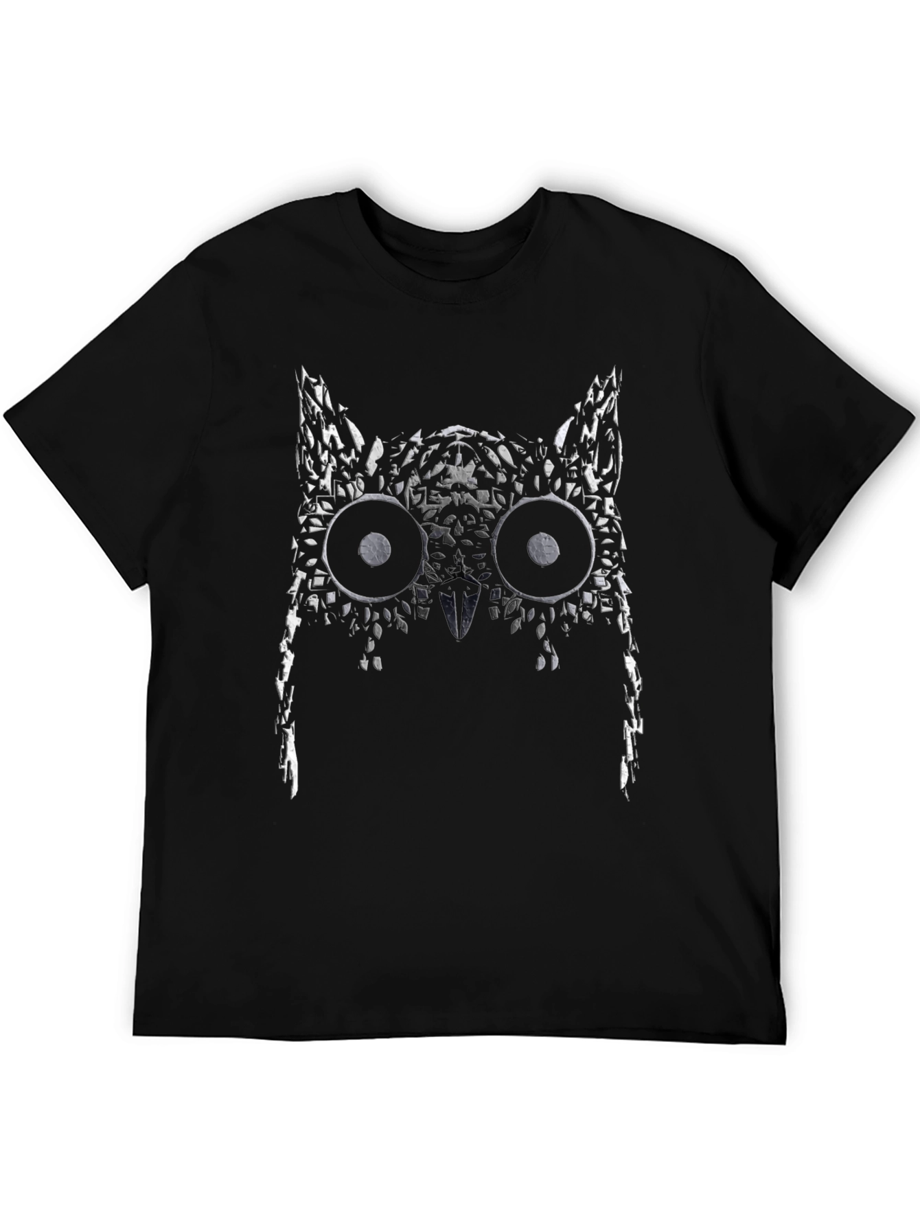 Abstract Owl Graphic Tee - Mens Black T-Shirt
