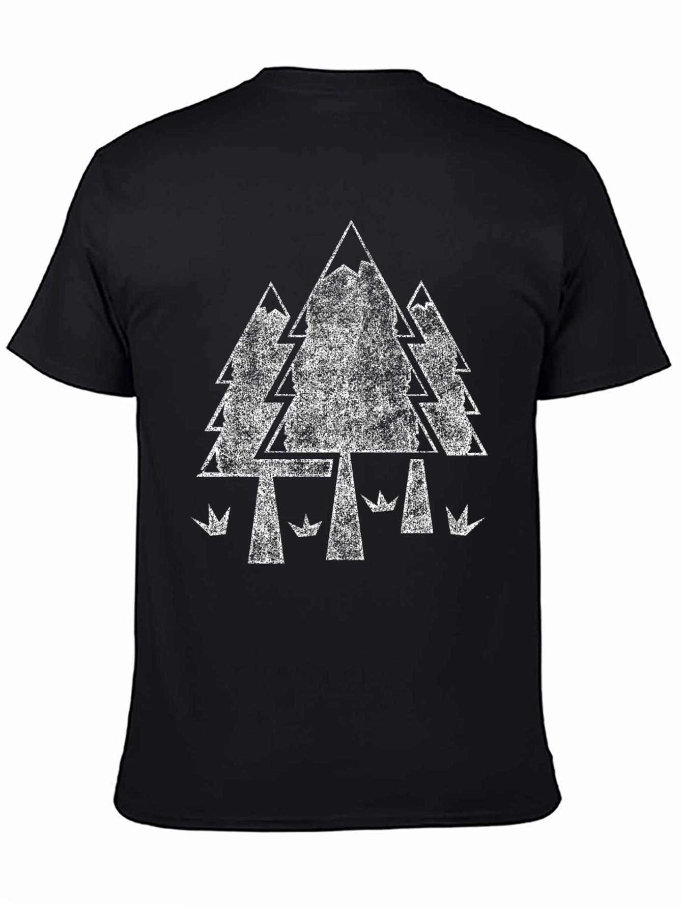 Retro Forest Graphic Tee - Black Cotton