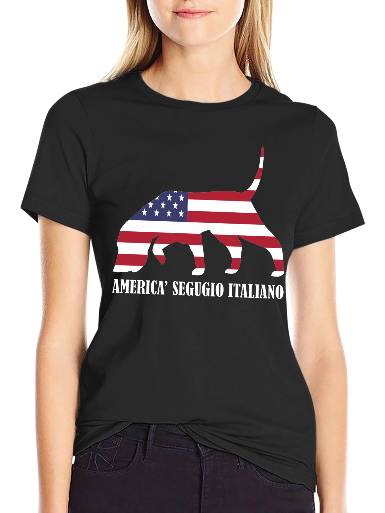 Segugio Italiano Dog USA Flag T-Shirt
