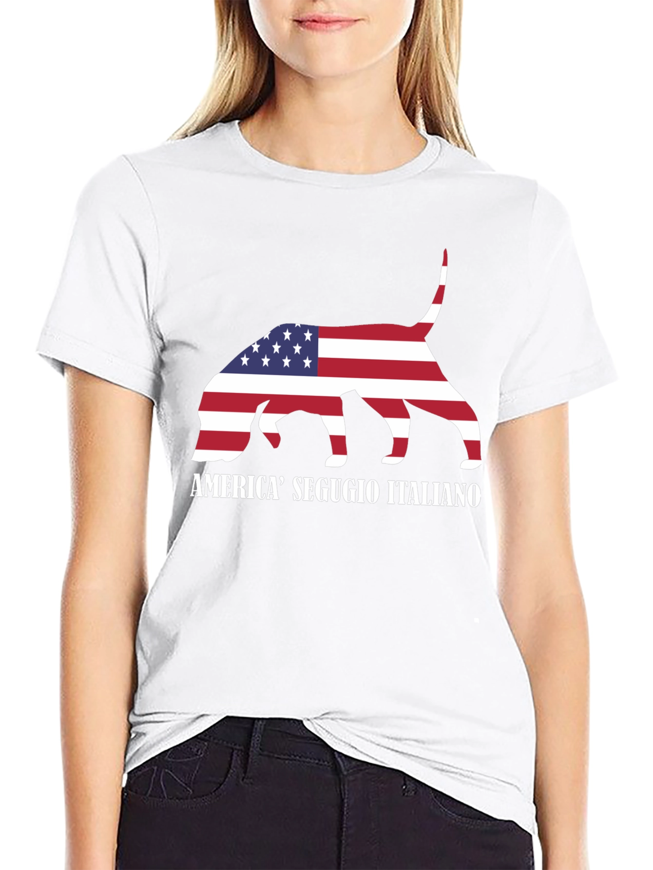 Segugio Italiano Dog USA Flag T-Shirt