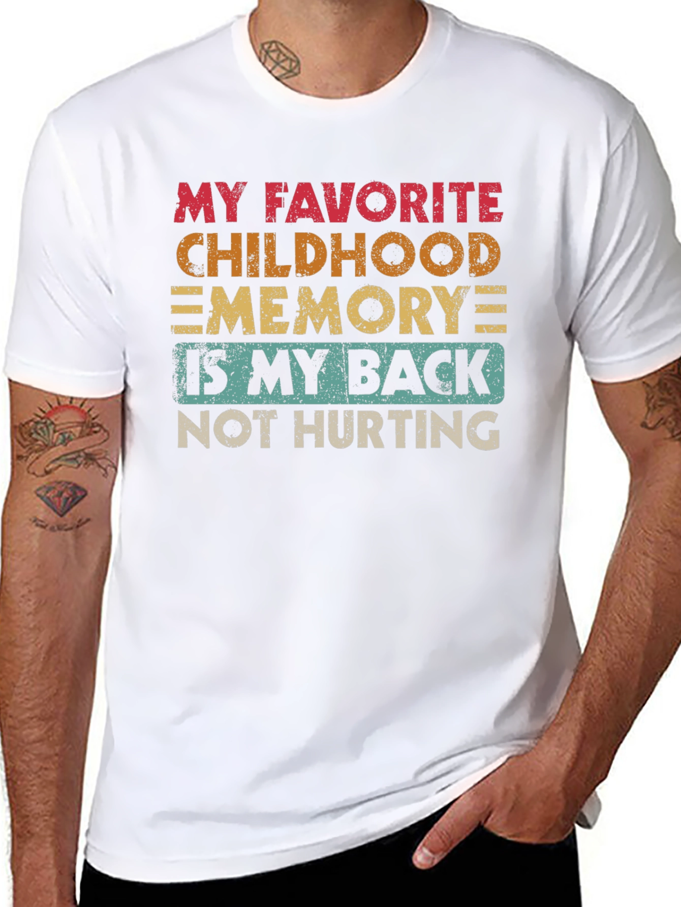 Funny Back Pain T-Shirt: Childhood Memory Humor