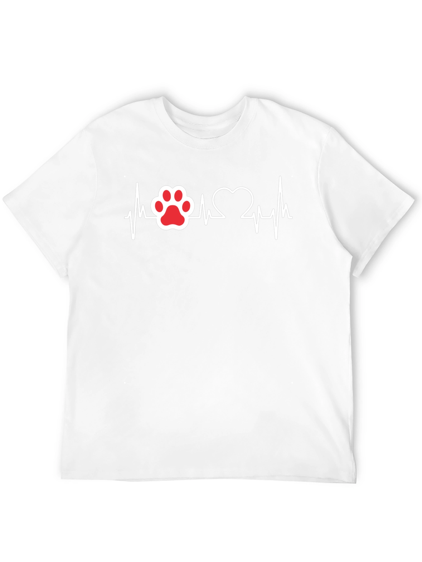 Paw Print Heartbeat T-Shirt - Dog Lover Tee