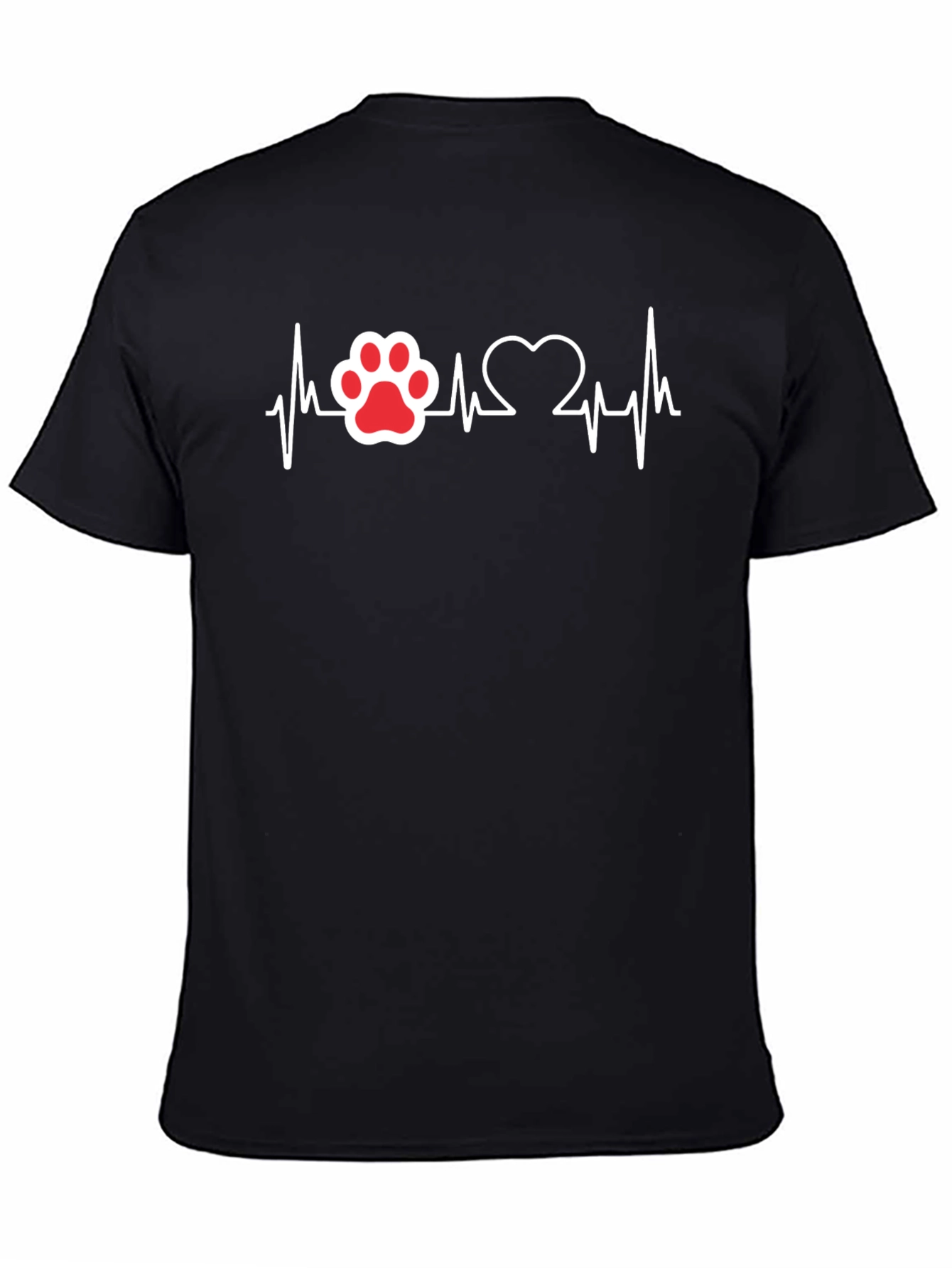 Paw Print Heartbeat T-Shirt - Dog Lover Tee