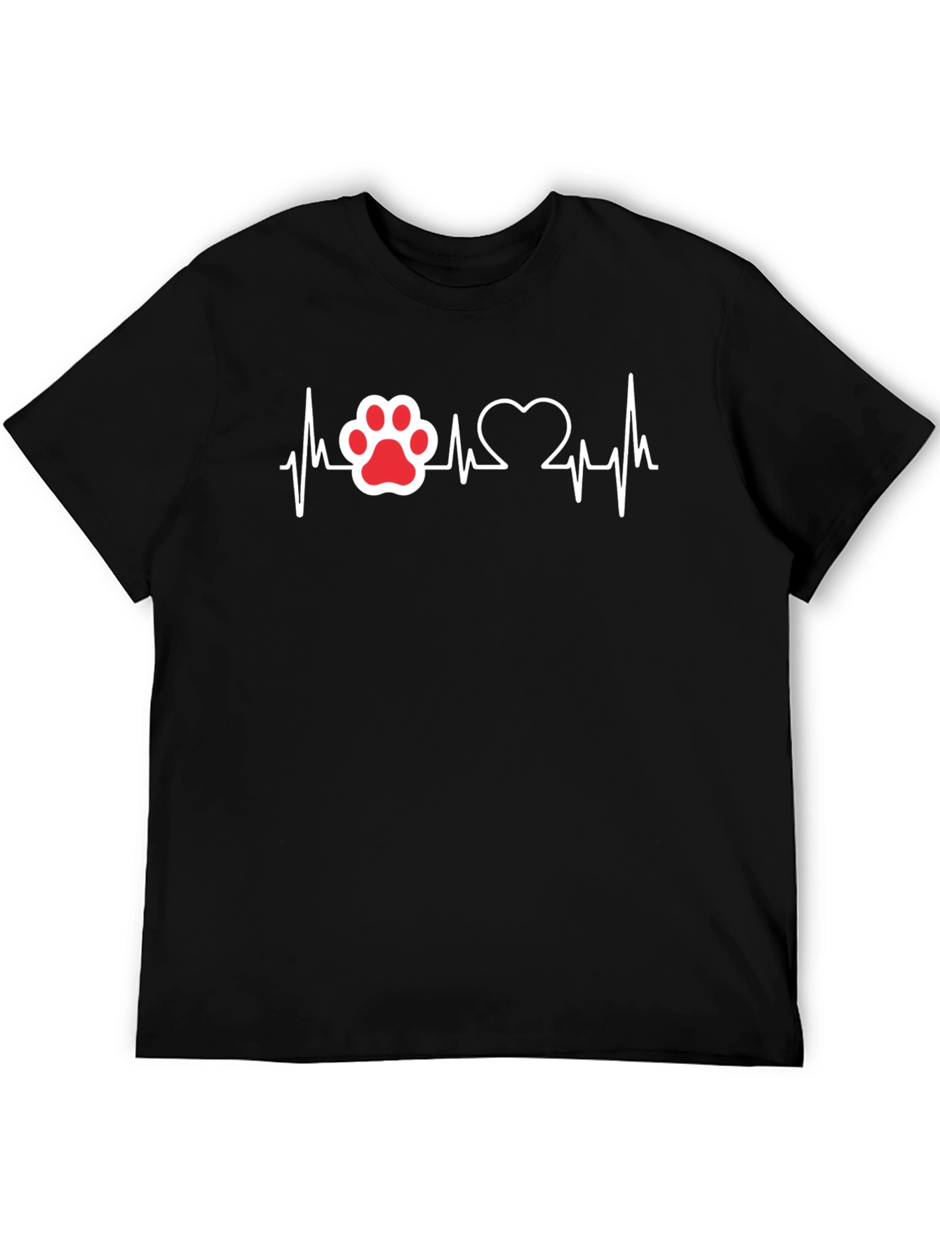 Paw Print Heartbeat T-Shirt - Dog Lover Tee