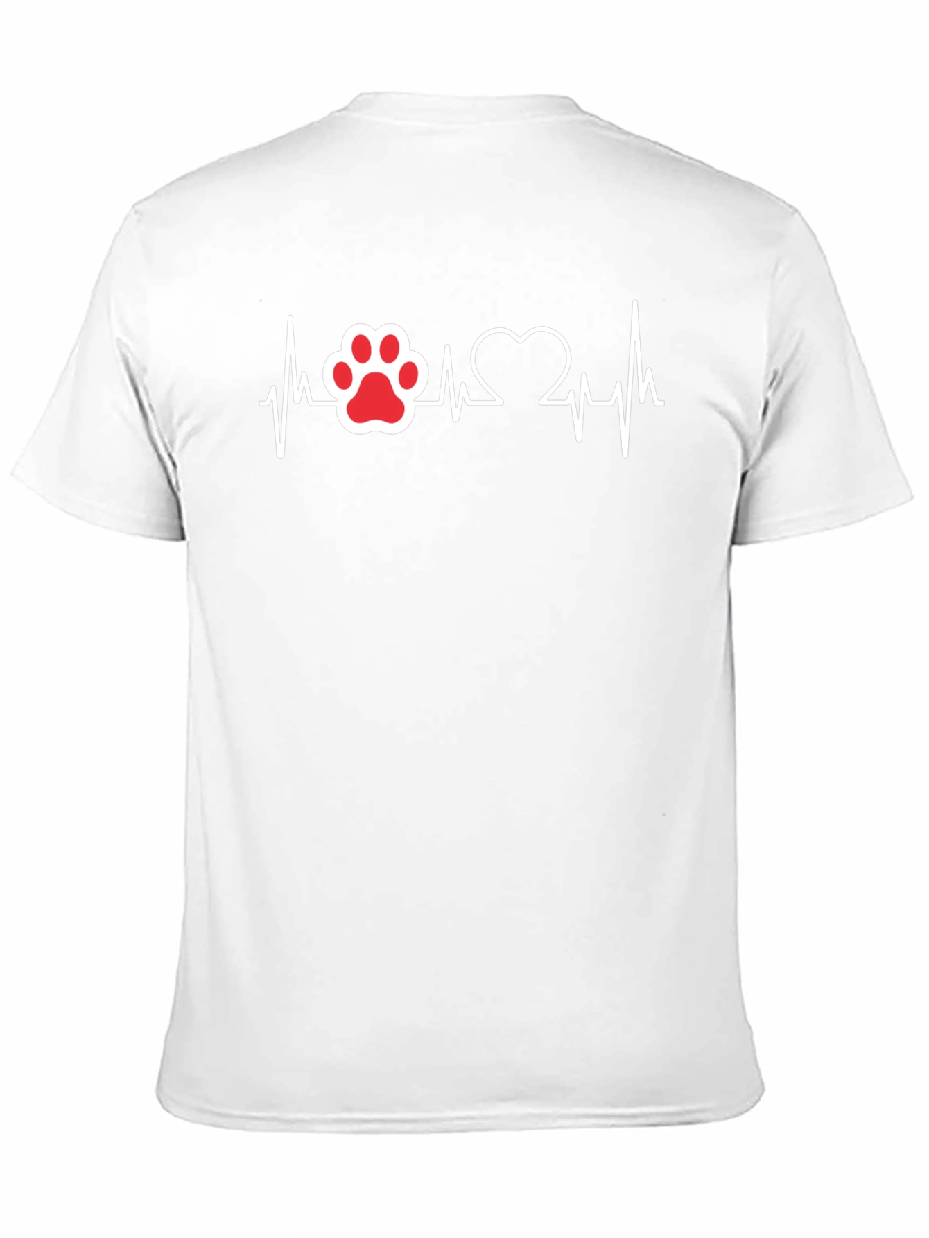 Paw Print Heartbeat T-Shirt - Dog Lover Tee