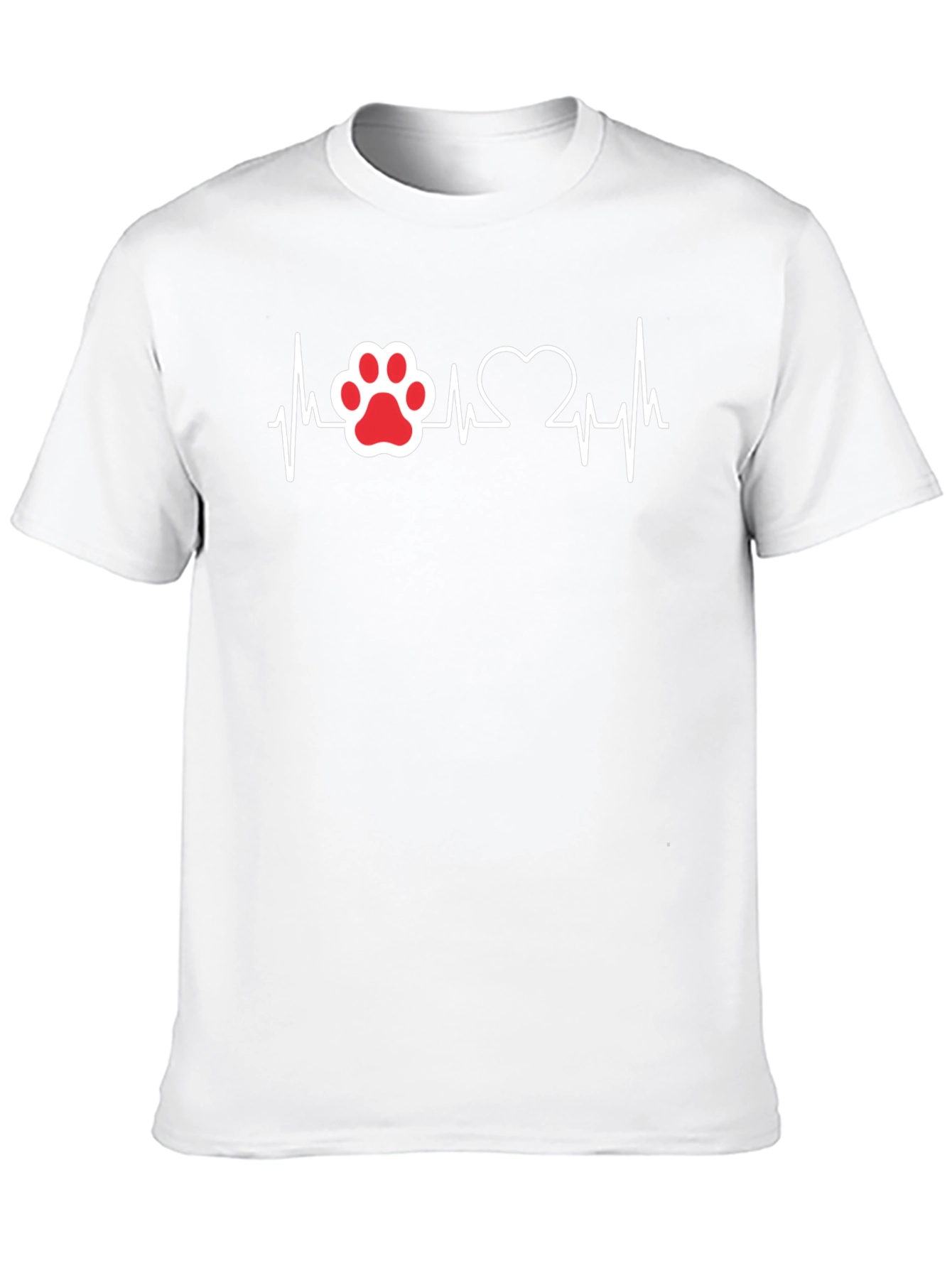 Paw Print Heartbeat T-Shirt - Dog Lover Tee