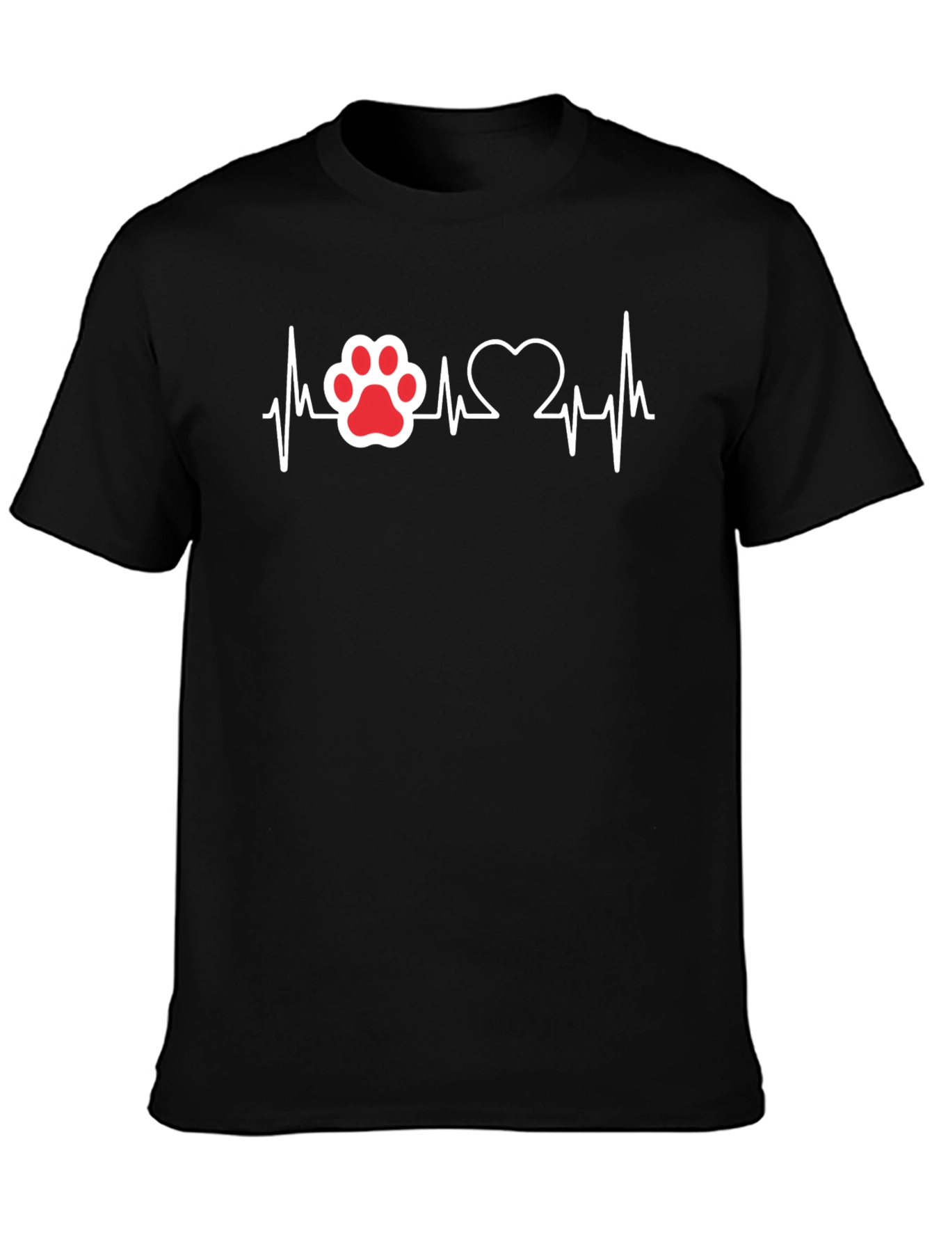 Paw Print Heartbeat T-Shirt - Dog Lover Tee