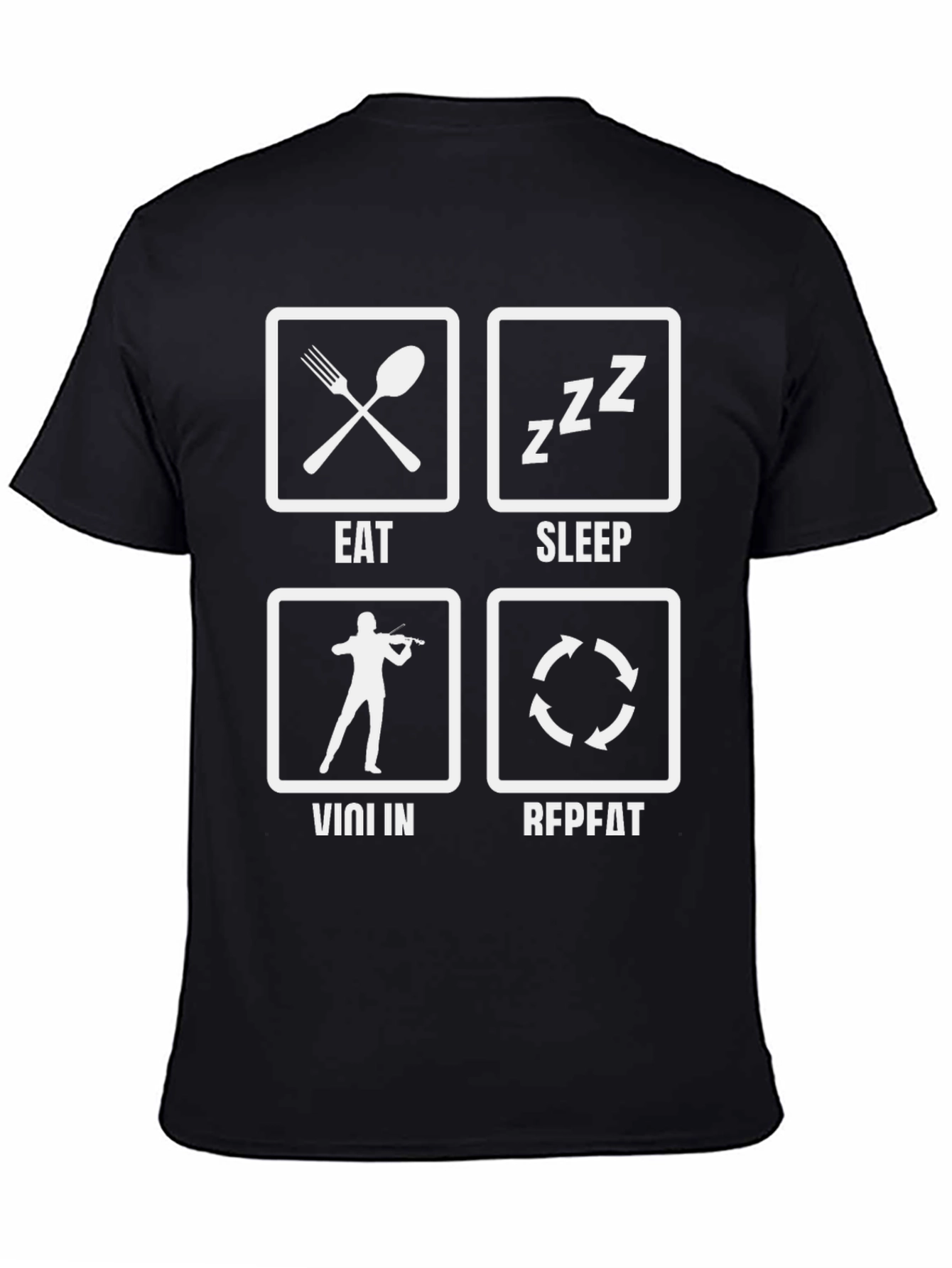 Eat Sleep Violin Repeat Black T-Shirt
