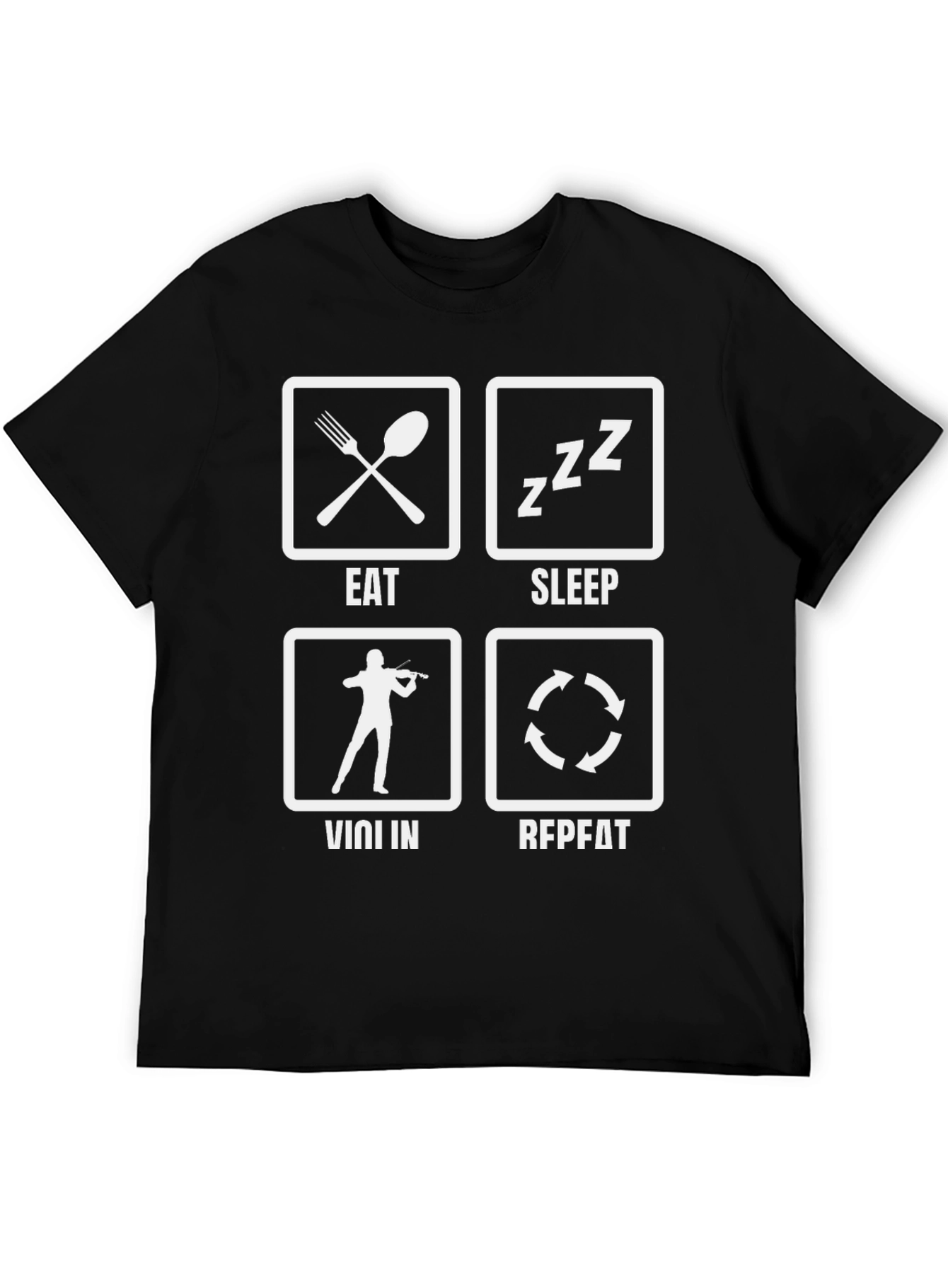 Eat Sleep Violin Repeat Black T-Shirt
