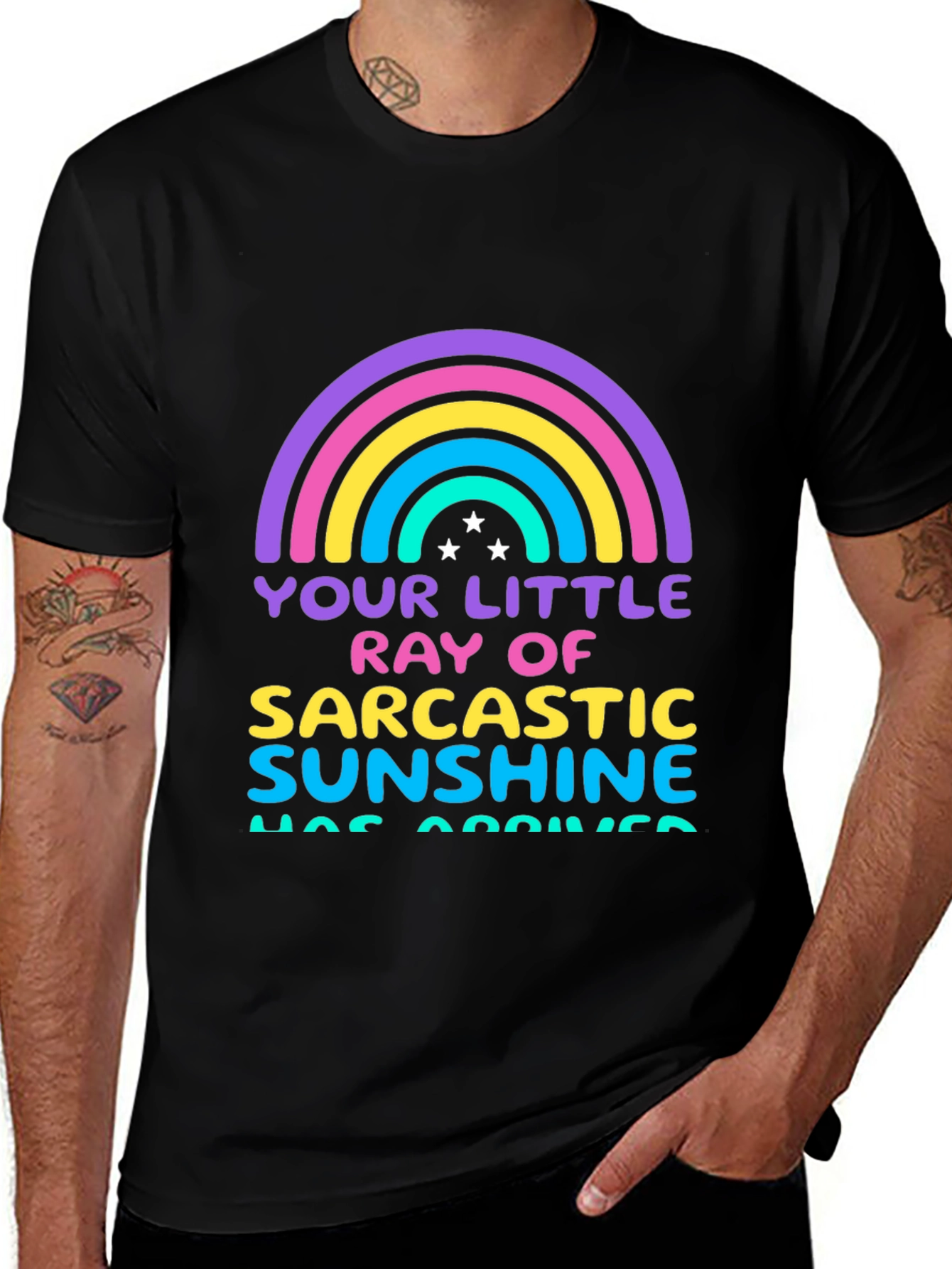 Sarcastic Sunshine Graphic Tee - Black Cotton T-Shirt