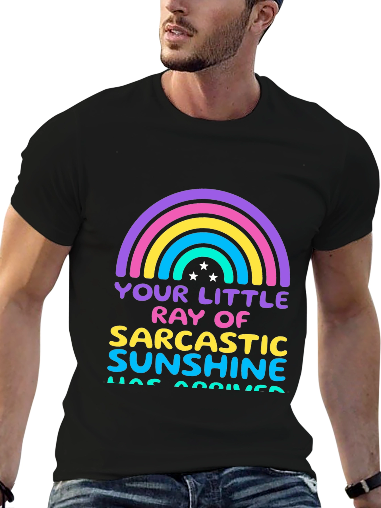 Sarcastic Sunshine Graphic Tee - Black Cotton T-Shirt