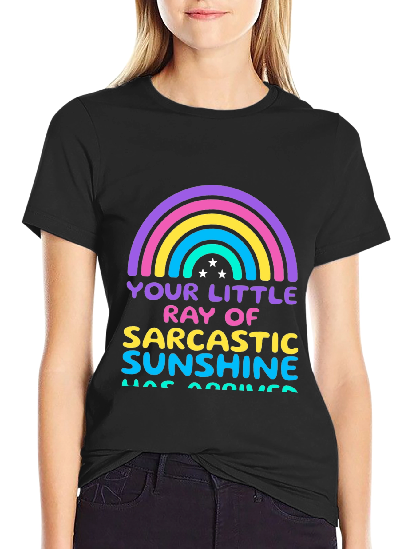 Sarcastic Sunshine Graphic Tee - Black Cotton T-Shirt