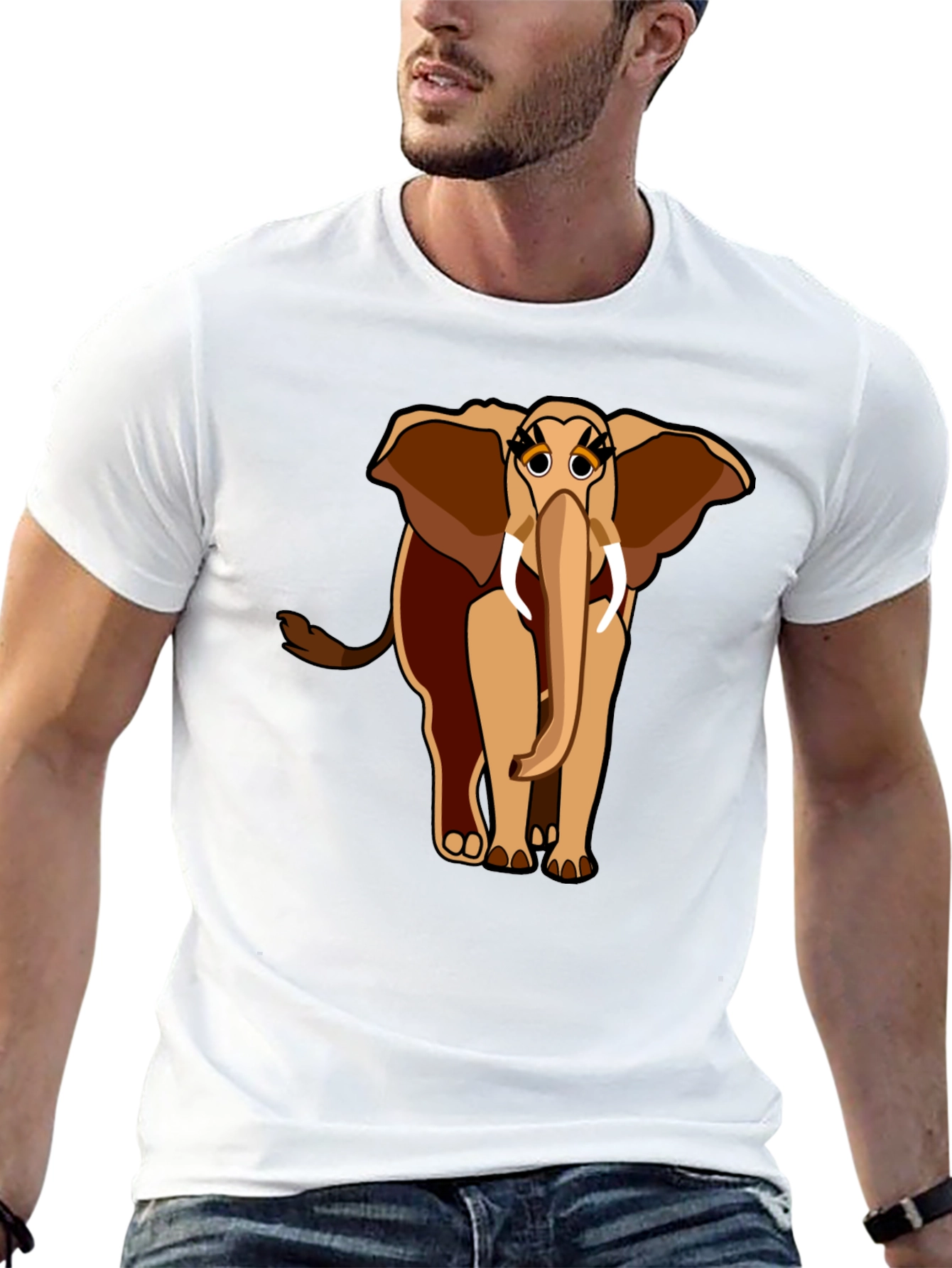 Elephant Graphic Tee - Unique Cartoon Design