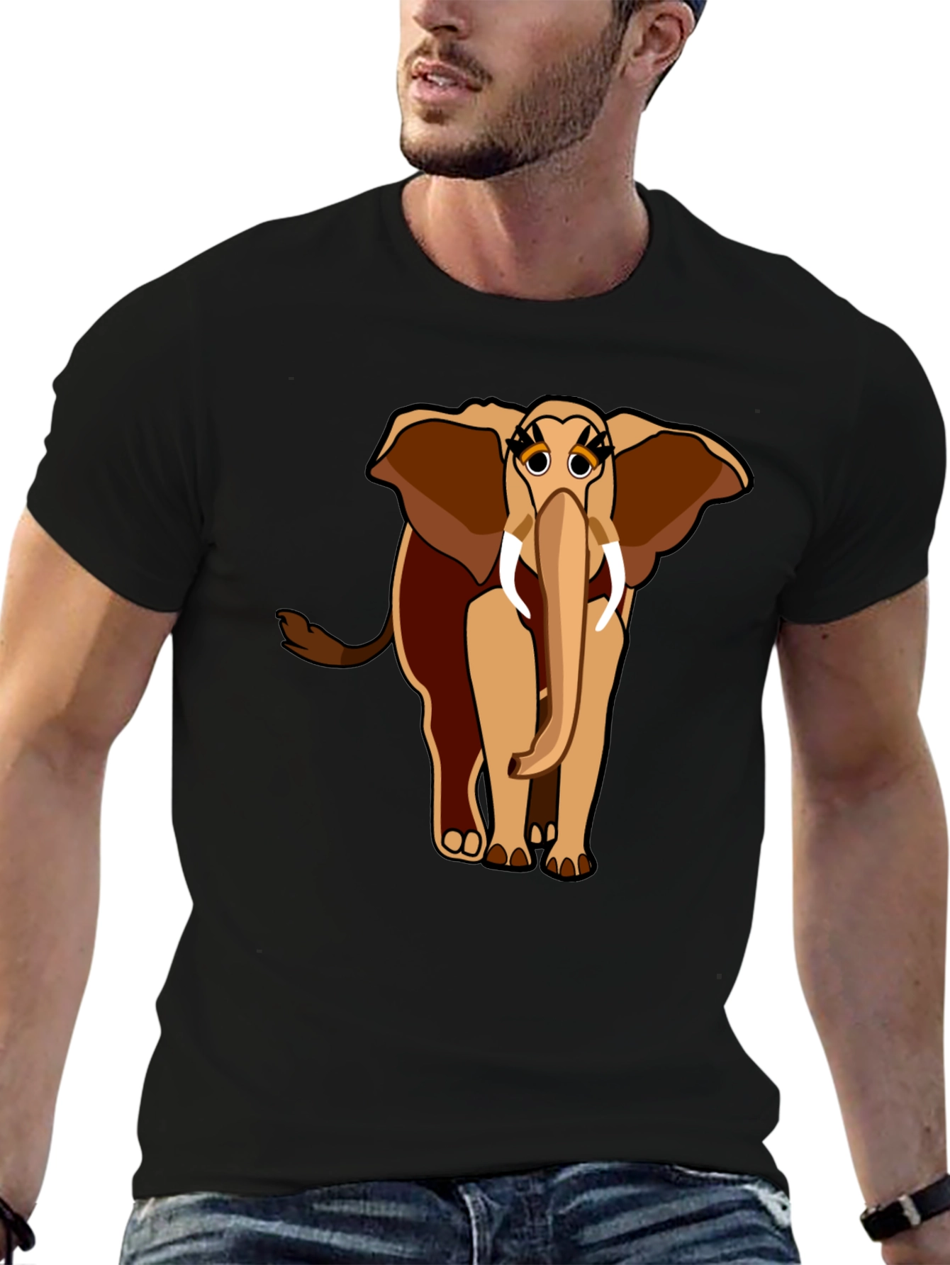 Elephant Graphic Tee - Unique Cartoon Design