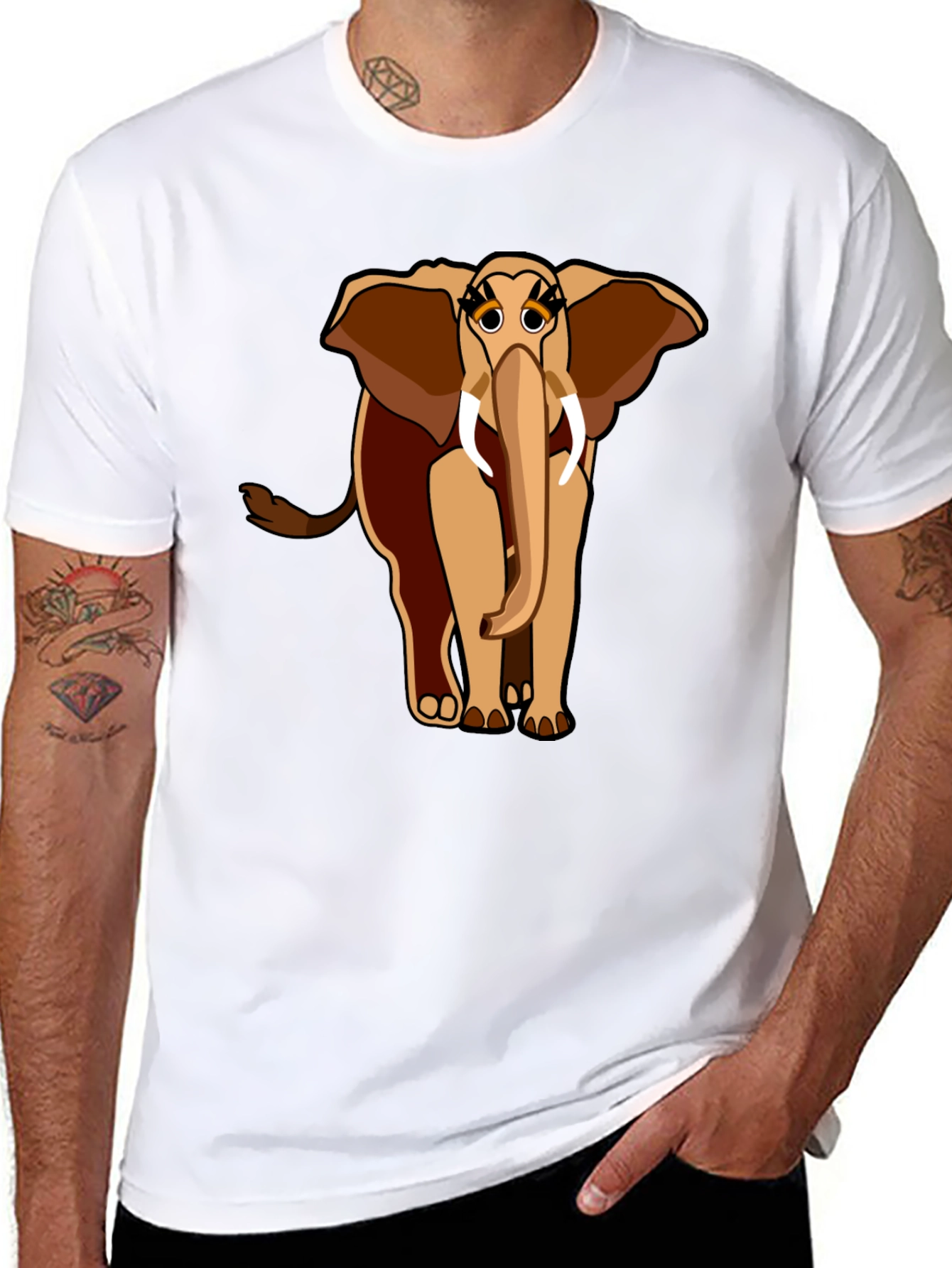Elephant Graphic Tee - Unique Cartoon Design