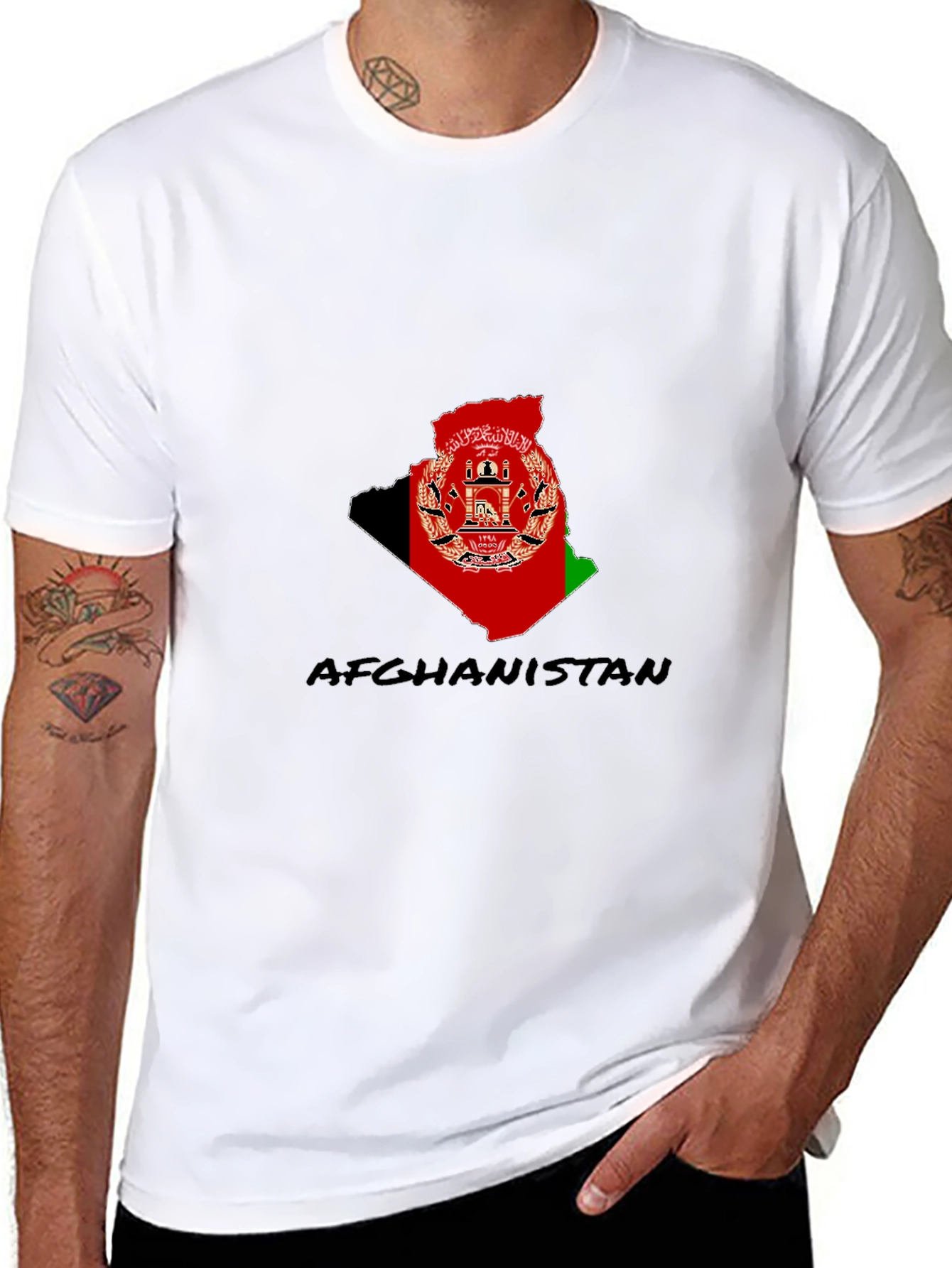 Afghanistan Flag Map T-Shirt