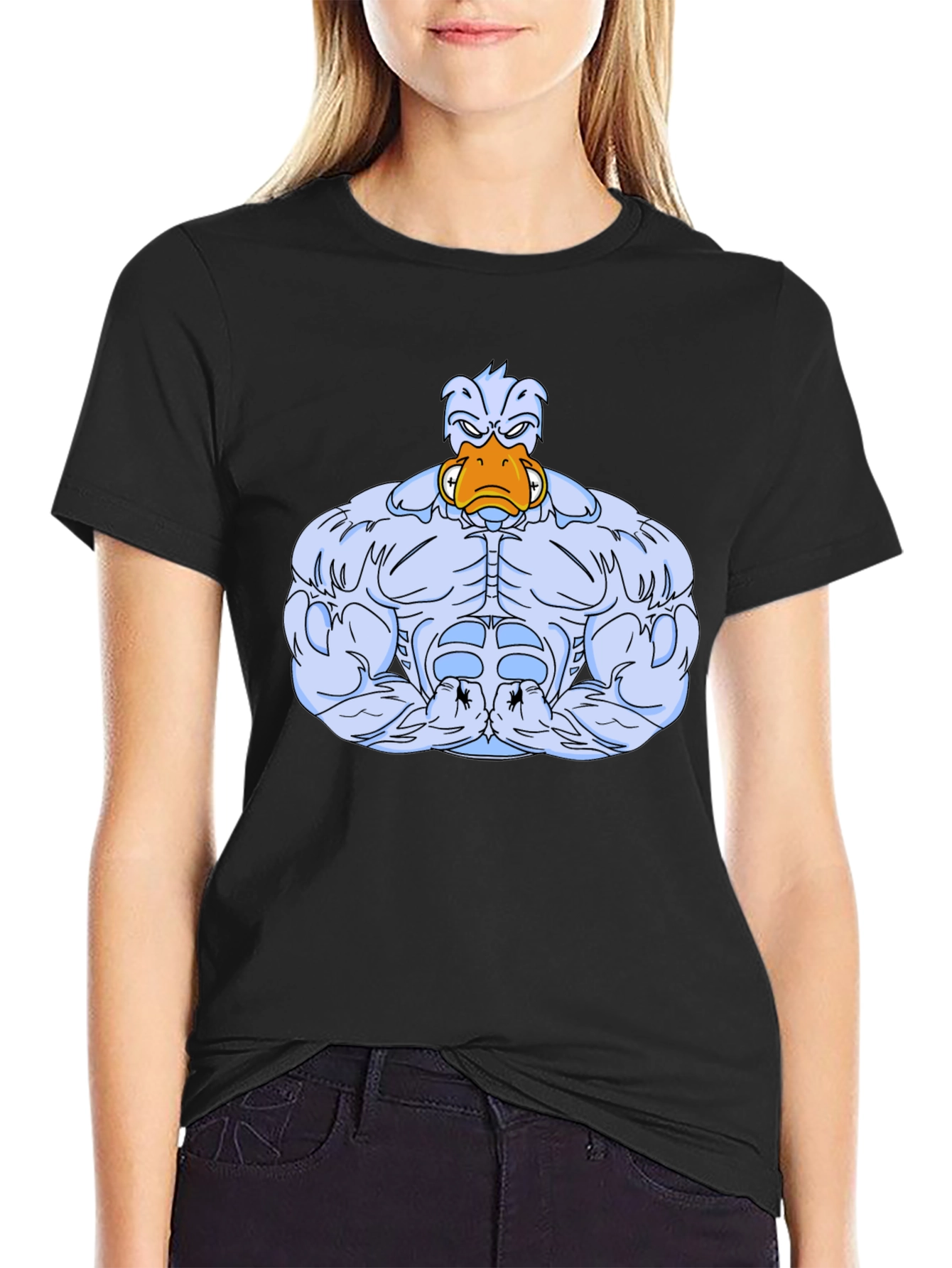 Muscle Duck Graphic Tee - Black Cotton T-Shirt