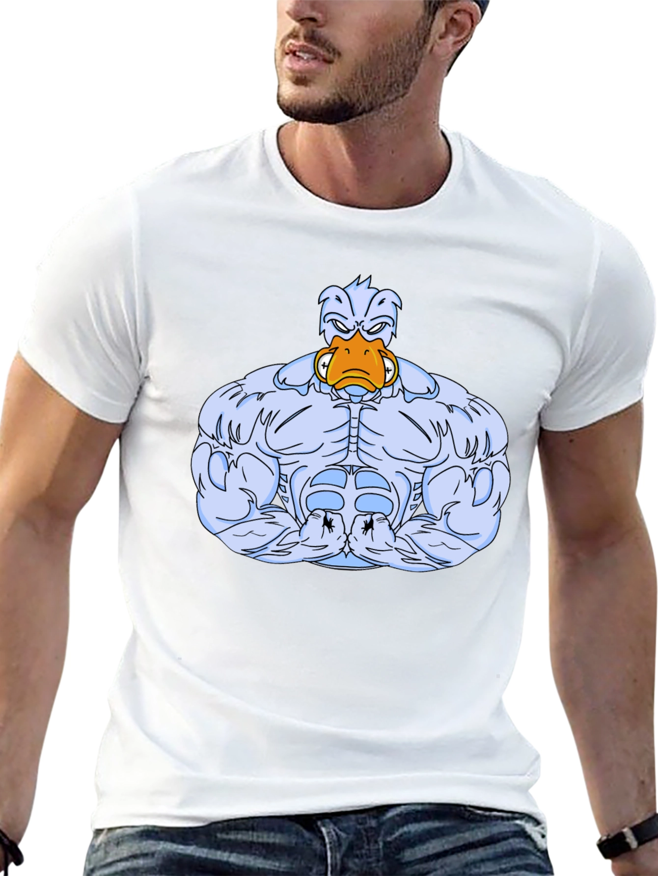 Muscle Duck Graphic Tee - Black Cotton T-Shirt