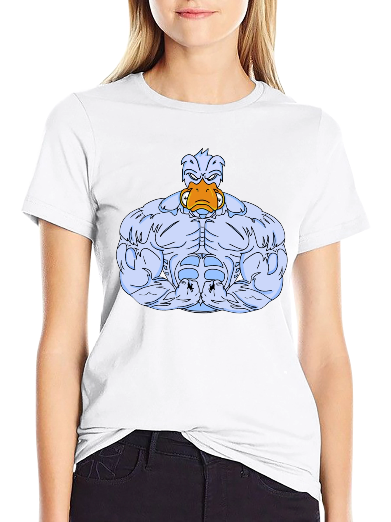 Muscle Duck Graphic Tee - Black Cotton T-Shirt