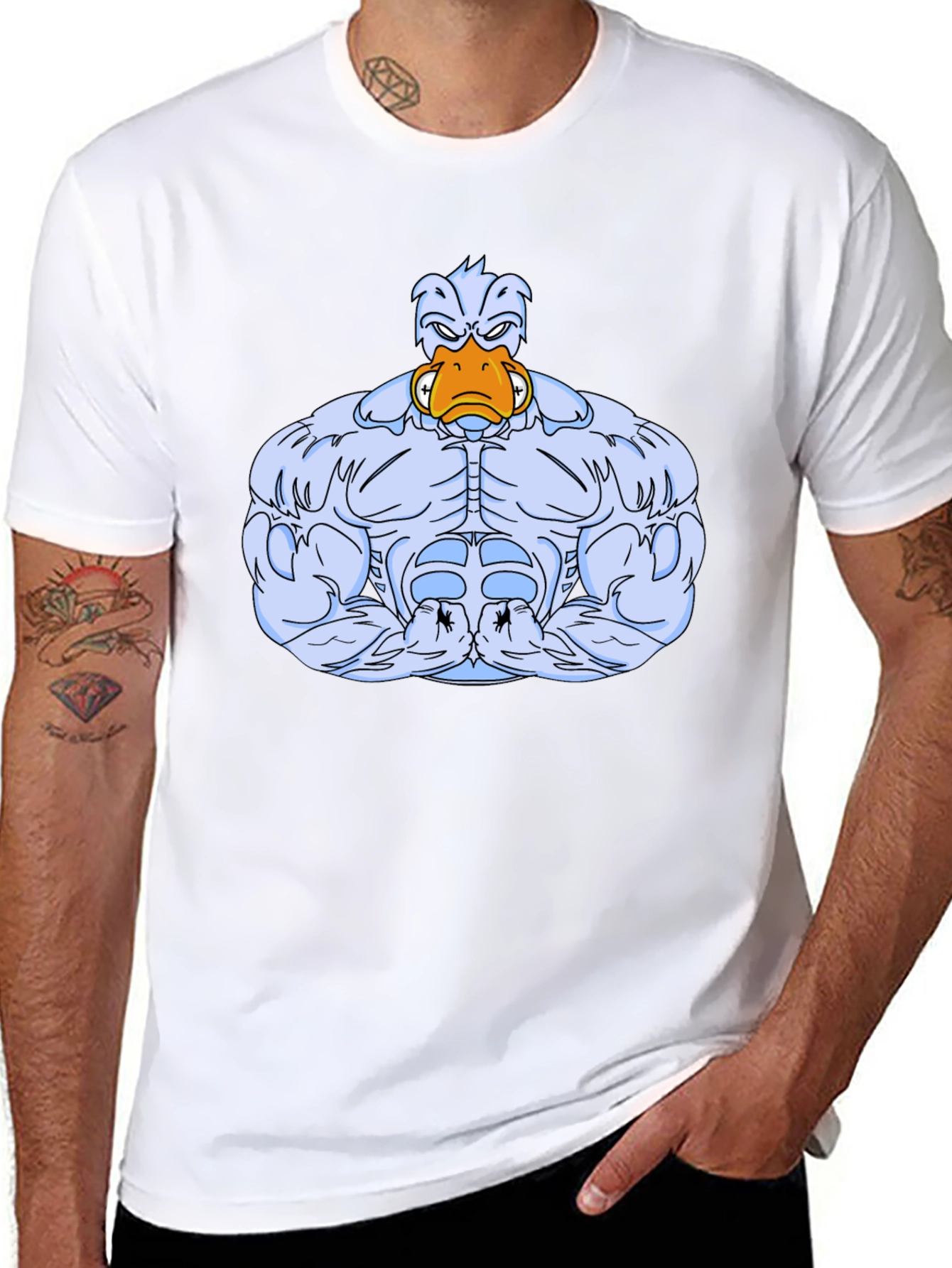 Muscle Duck Graphic Tee - Black Cotton T-Shirt