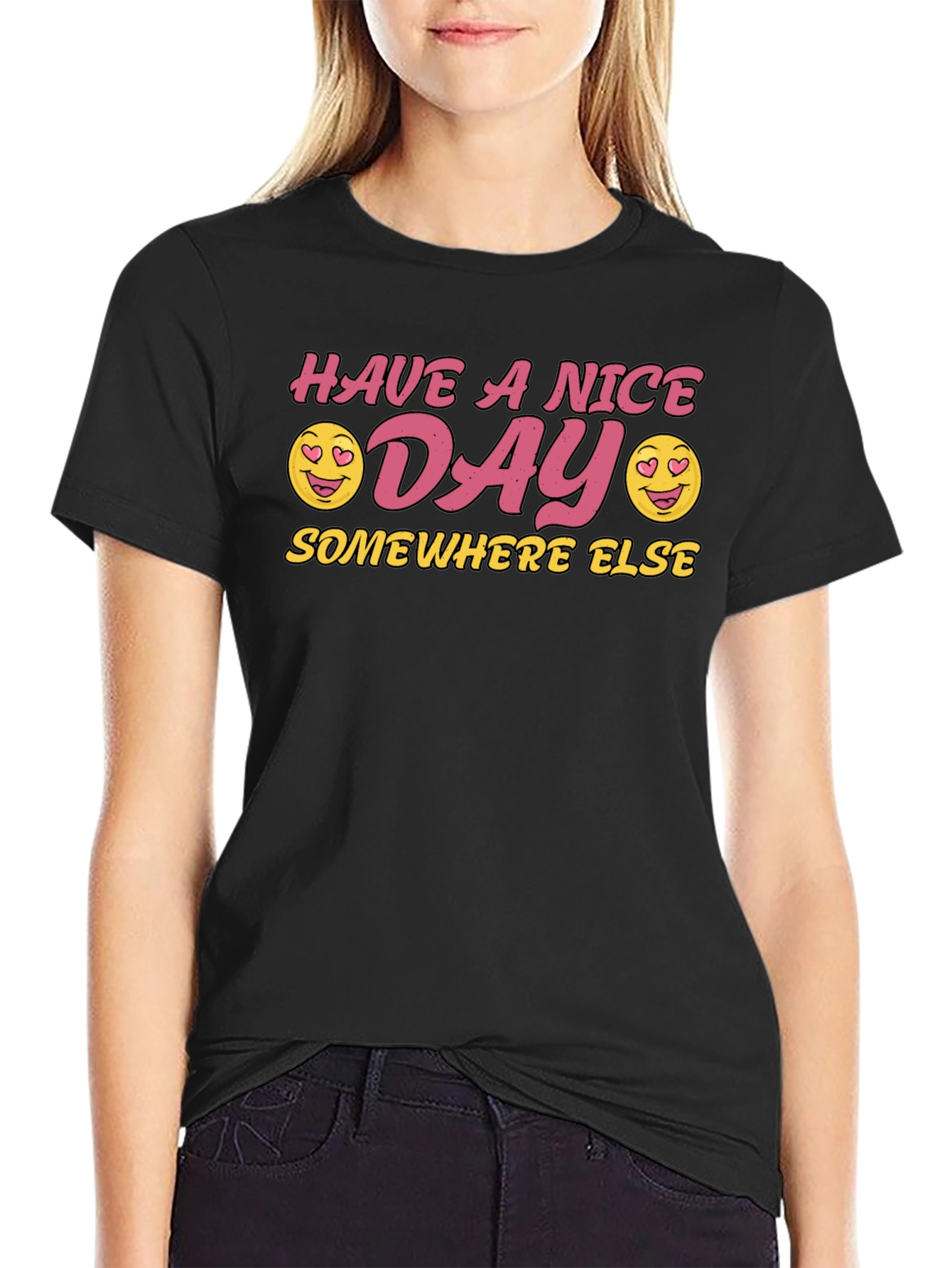Have a Nice Day Graphic T-Shirt - Black