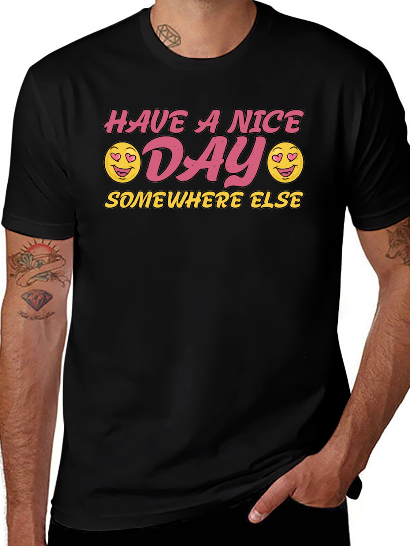 Have a Nice Day Graphic T-Shirt - Black