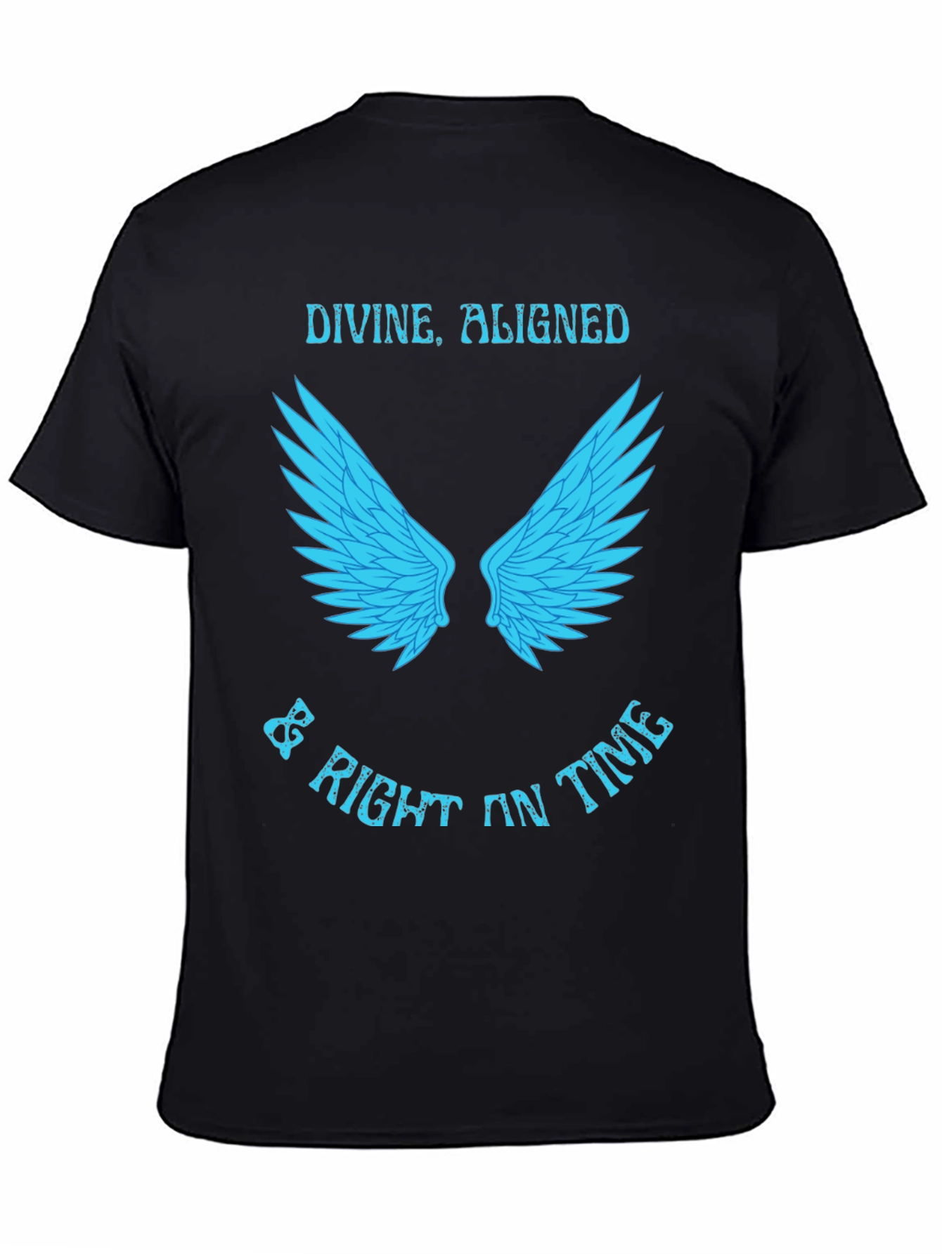 Divine Aligned Wings T-Shirt - Stylish Black Tee