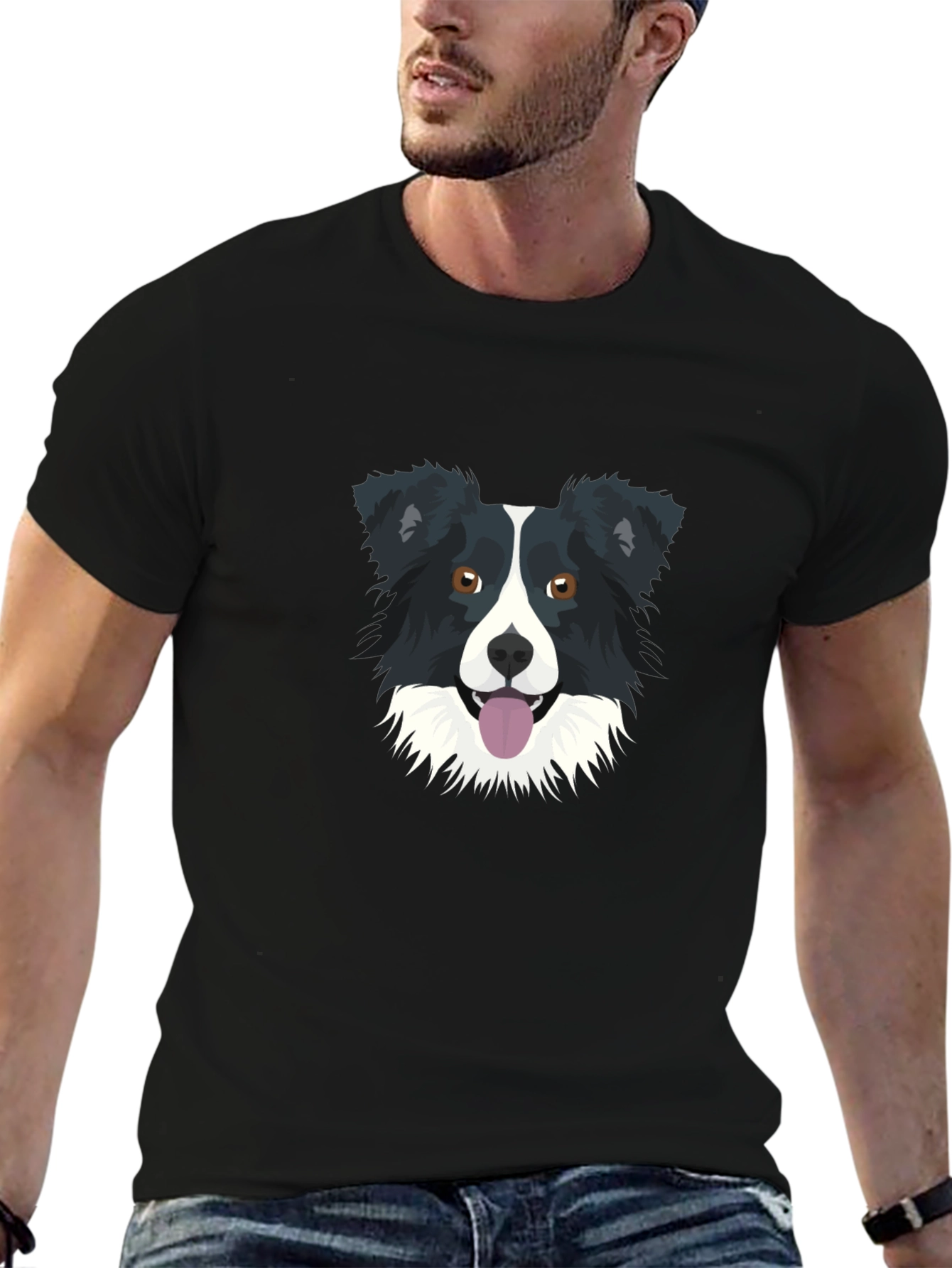 Border Collie Graphic Tee - Unisex Black T-Shirt
