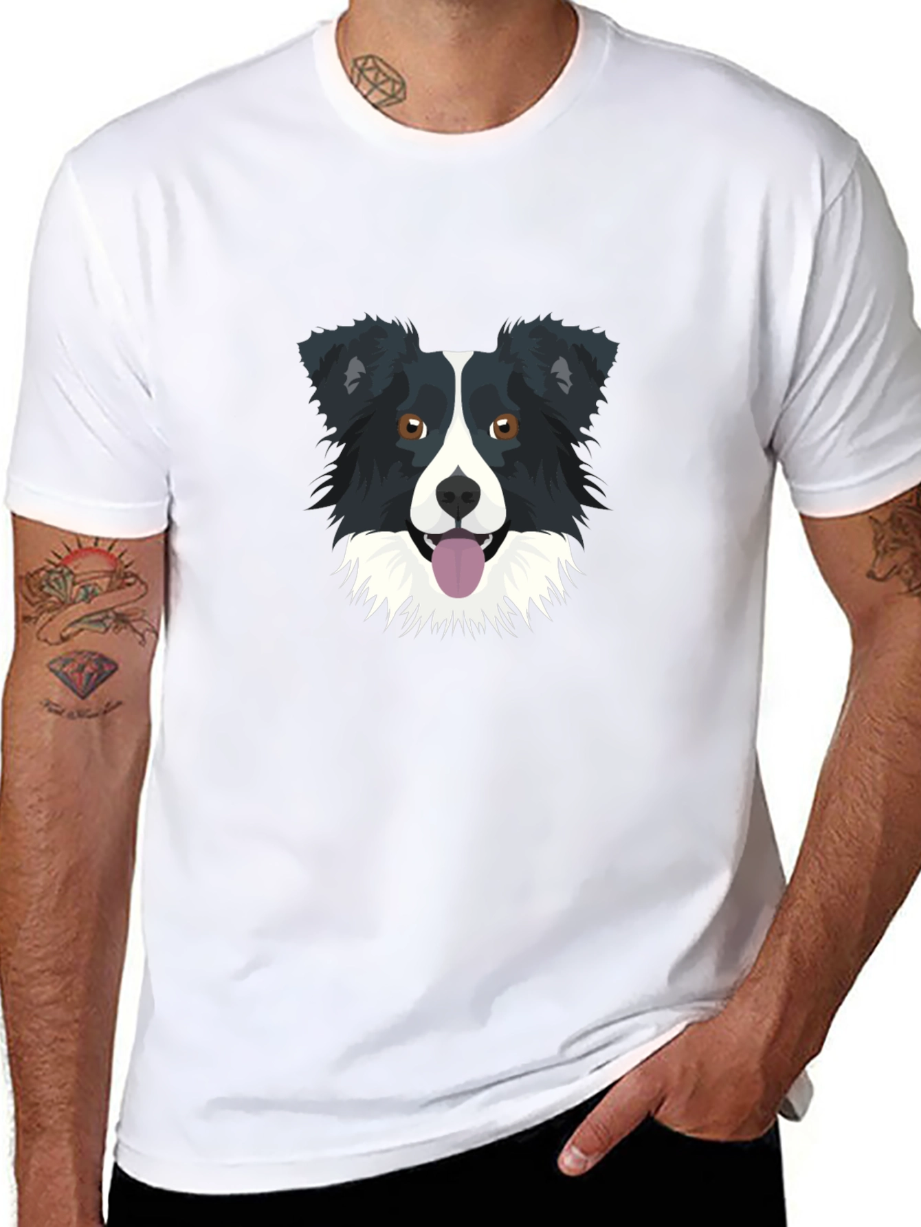 Border Collie Graphic Tee - Unisex Black T-Shirt