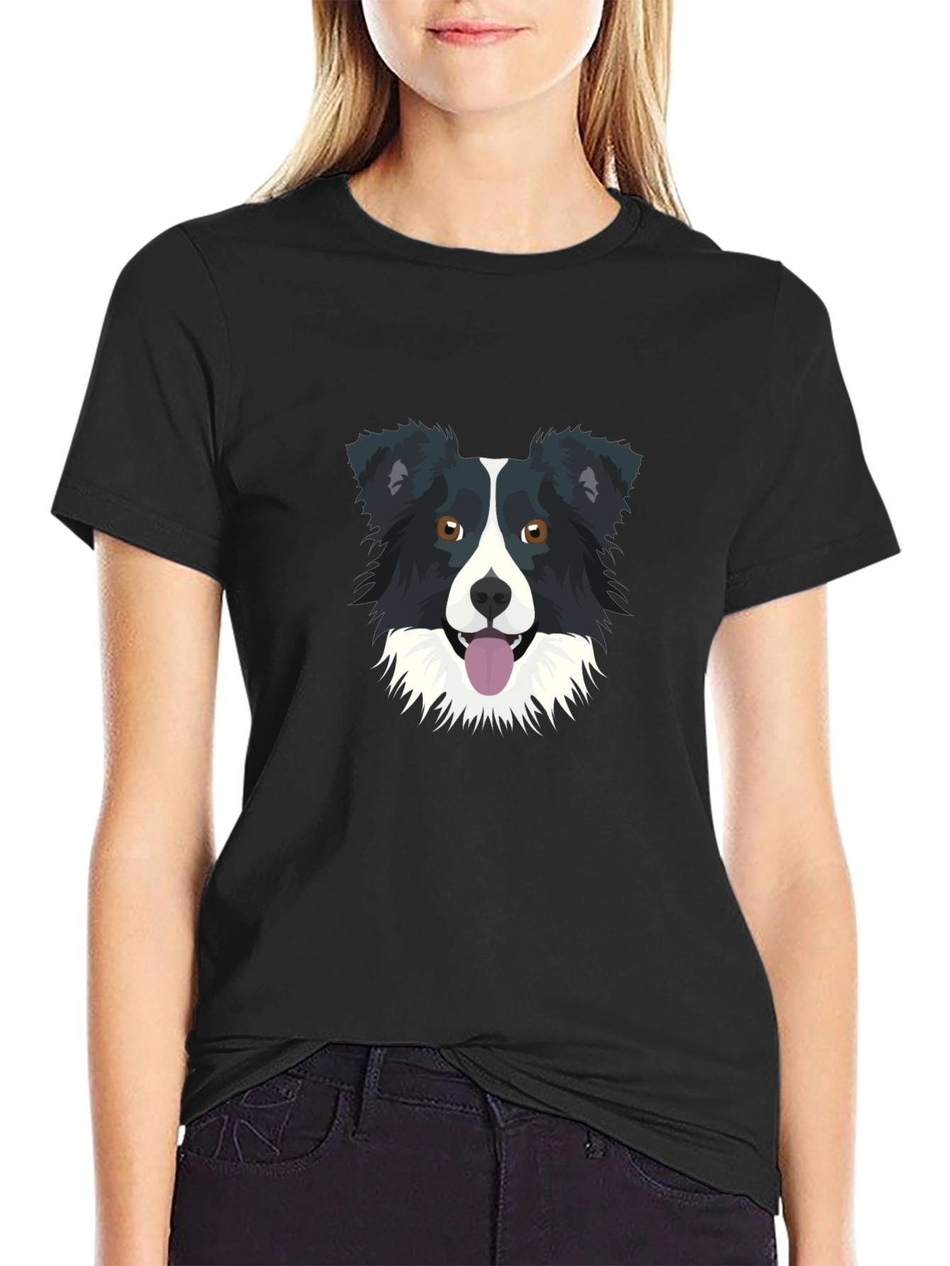 Border Collie Graphic Tee - Unisex Black T-Shirt
