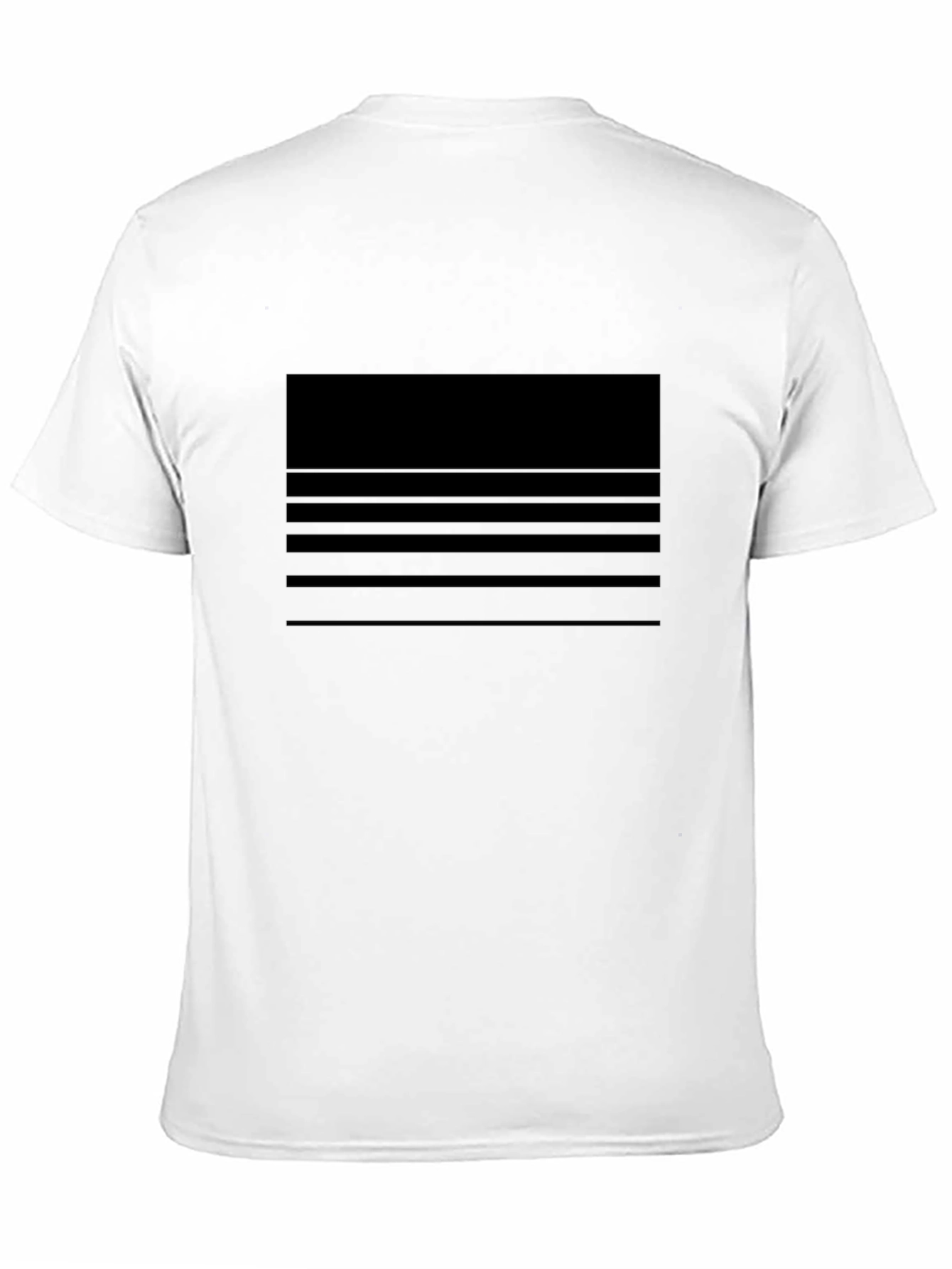 Mens Black Striped Graphic Tee - Casual Comfort