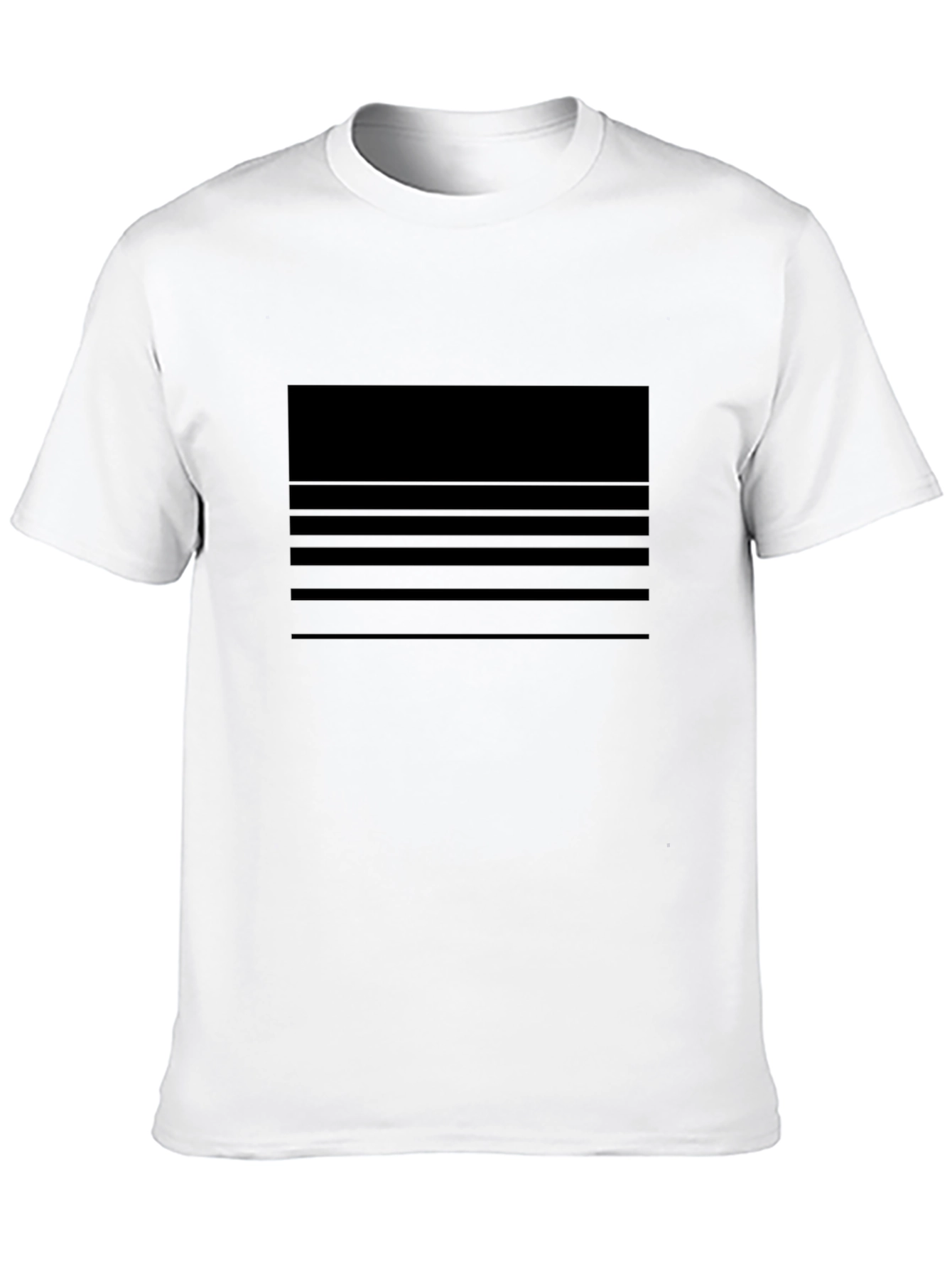 Mens Black Striped Graphic Tee - Casual Comfort