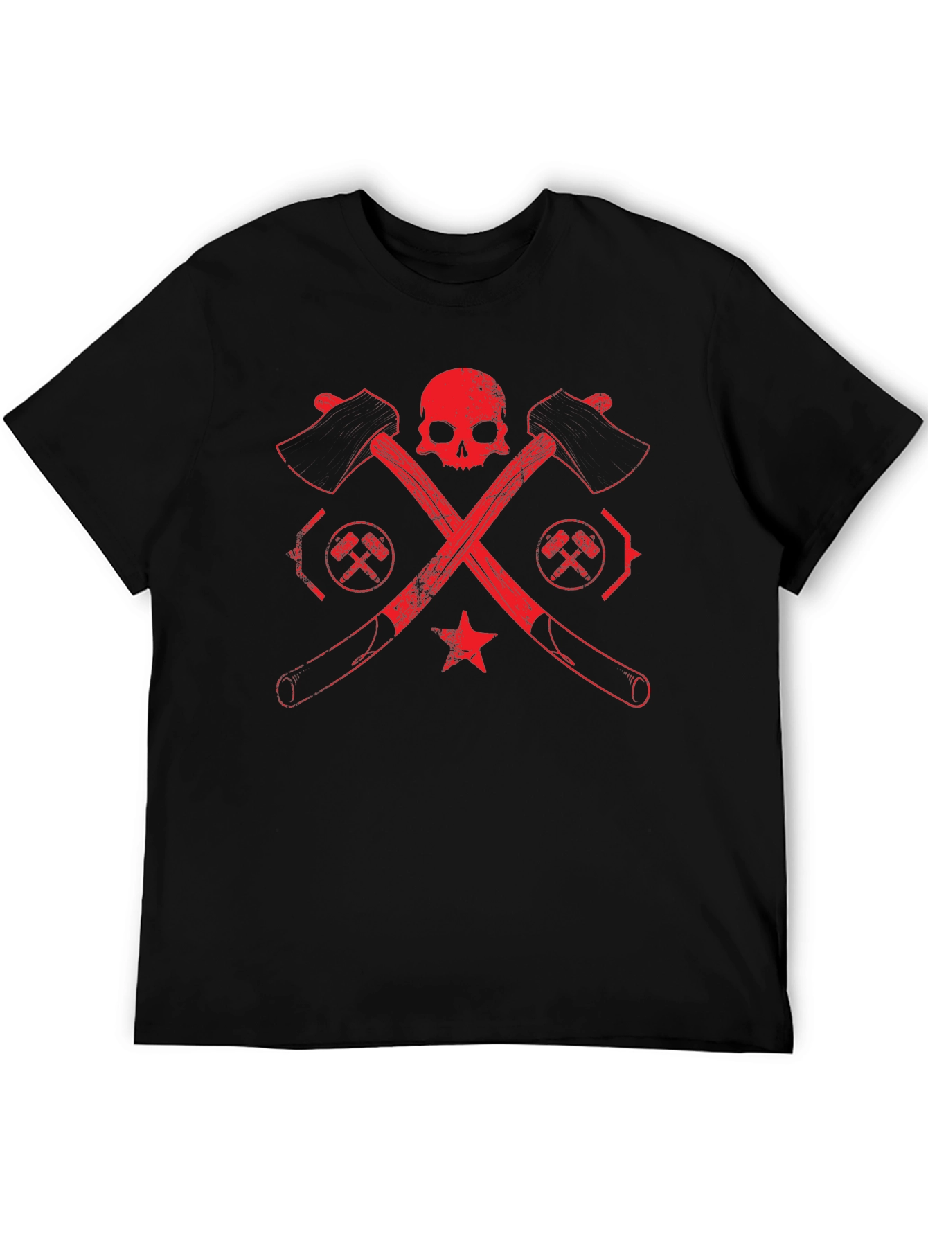 Skull & Crossed Axes Graphic Tee - Black