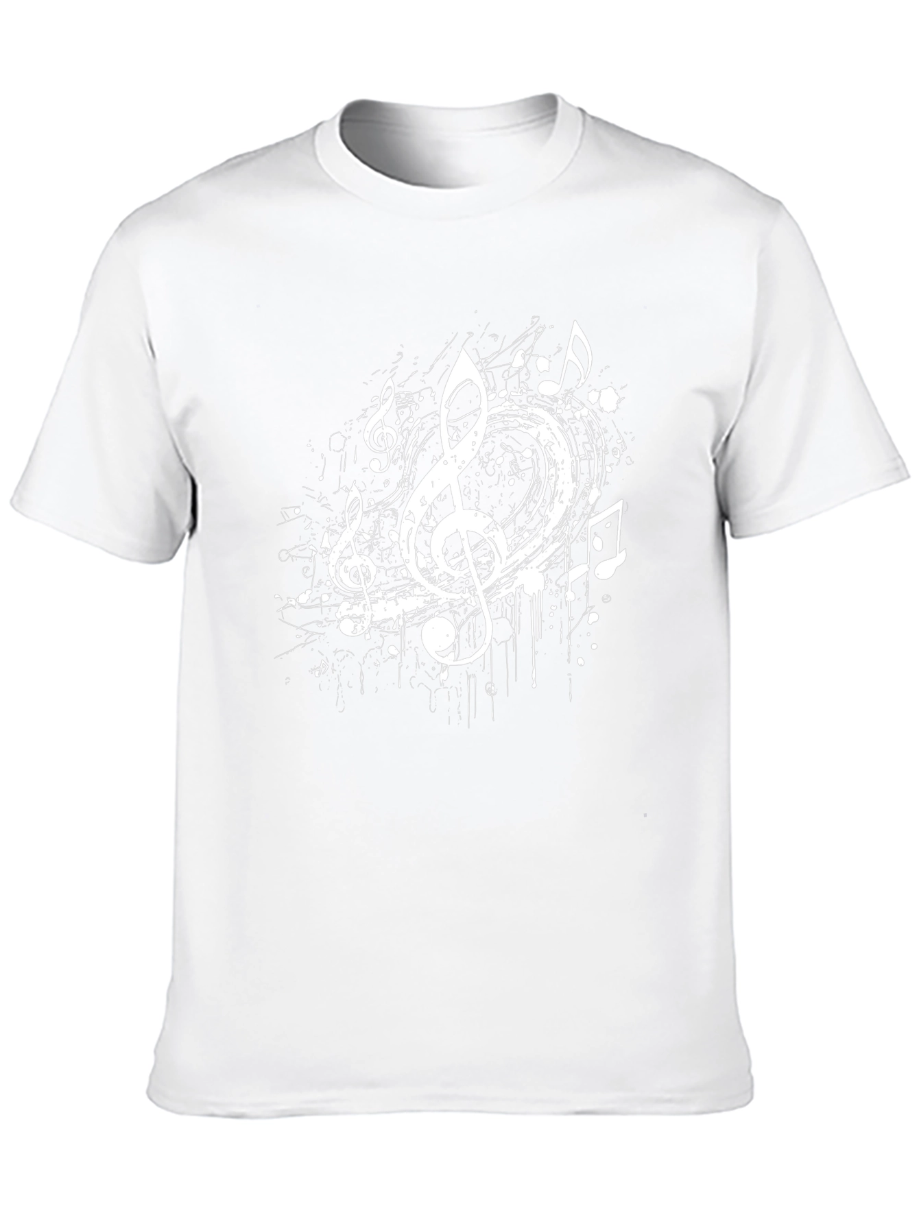 Musical Notes Graphic Black T-Shirt