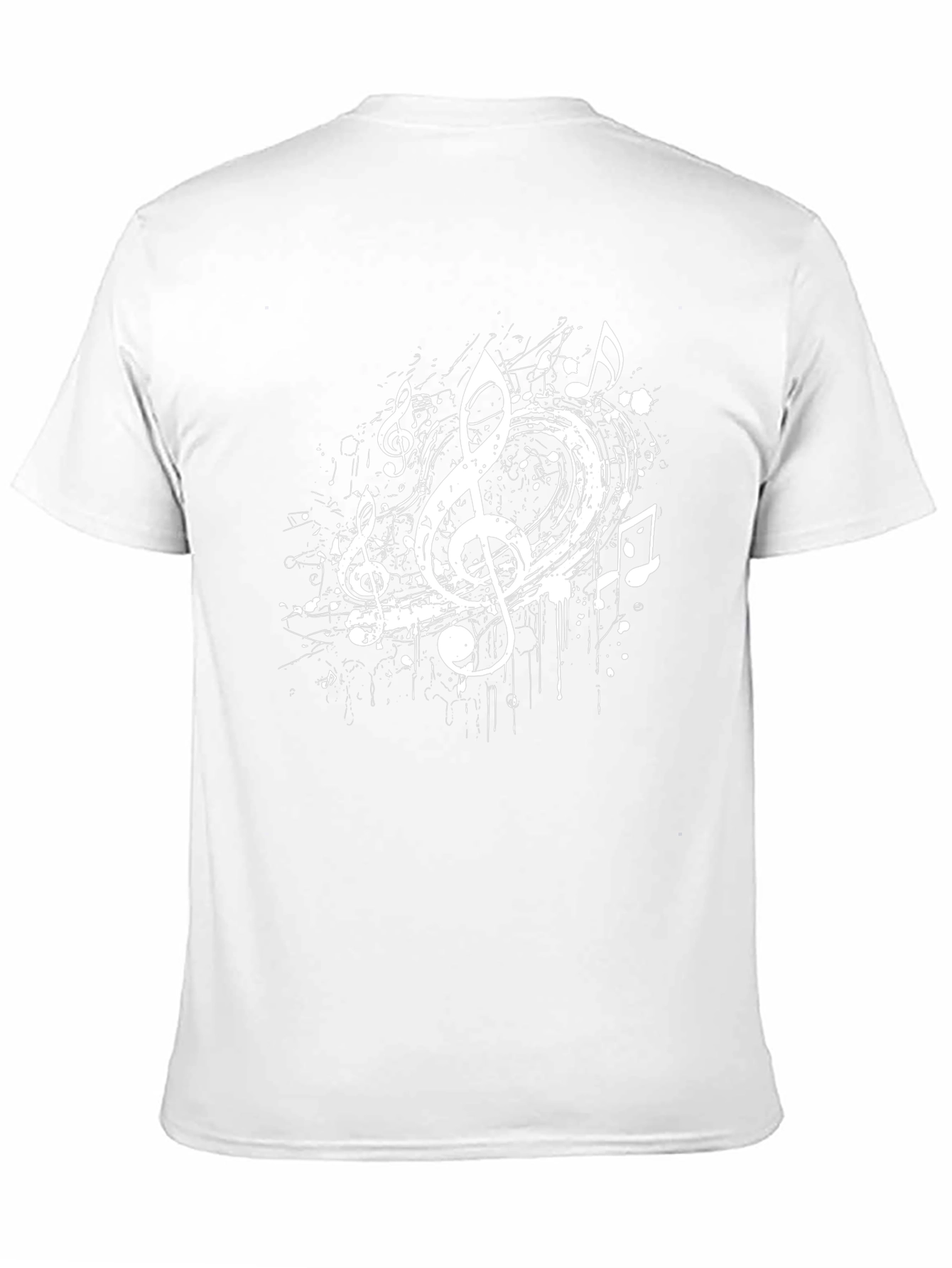 Musical Notes Graphic Black T-Shirt