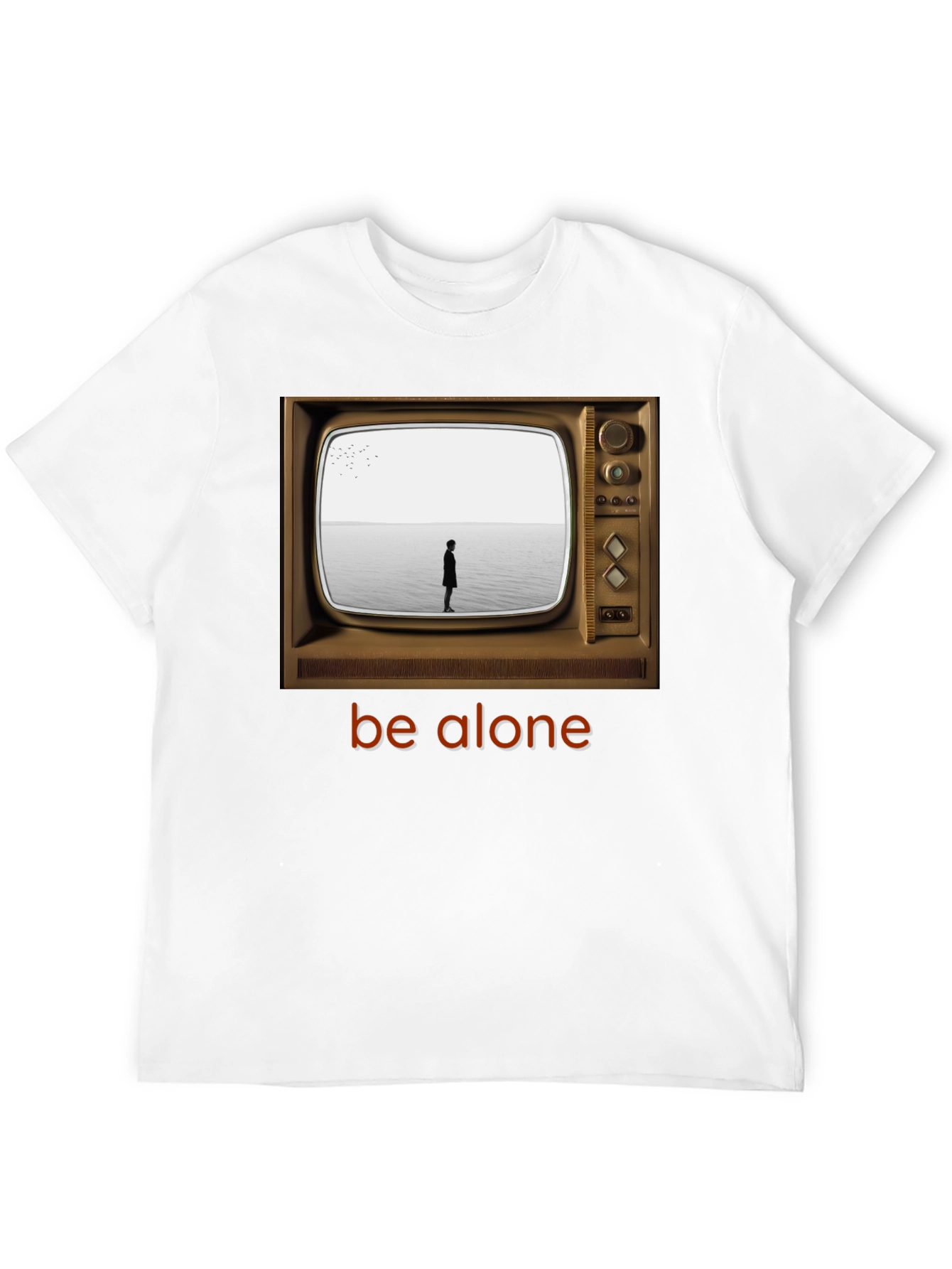 Retro TV Be Alone Graphic T-Shirt