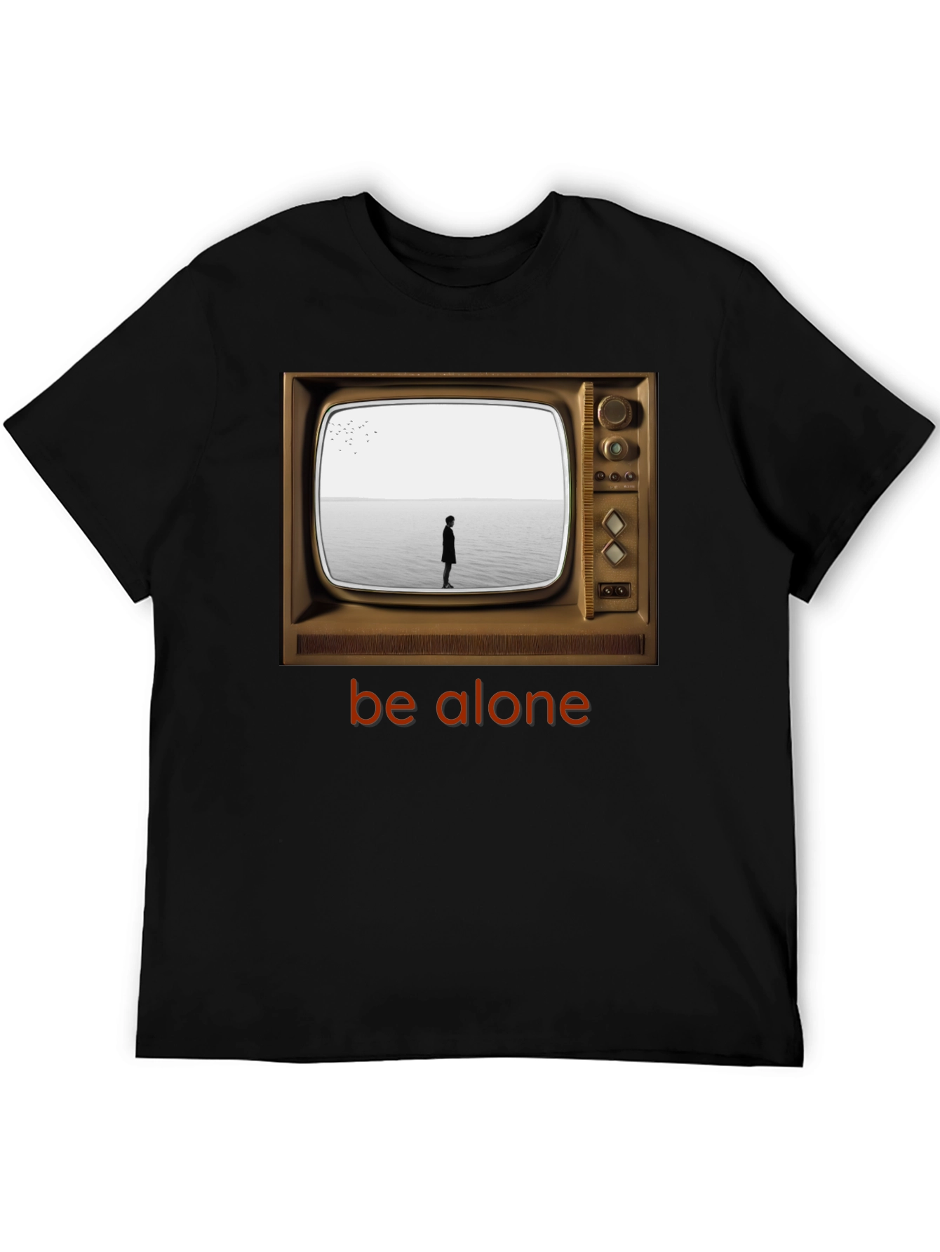 Retro TV Be Alone Graphic T-Shirt