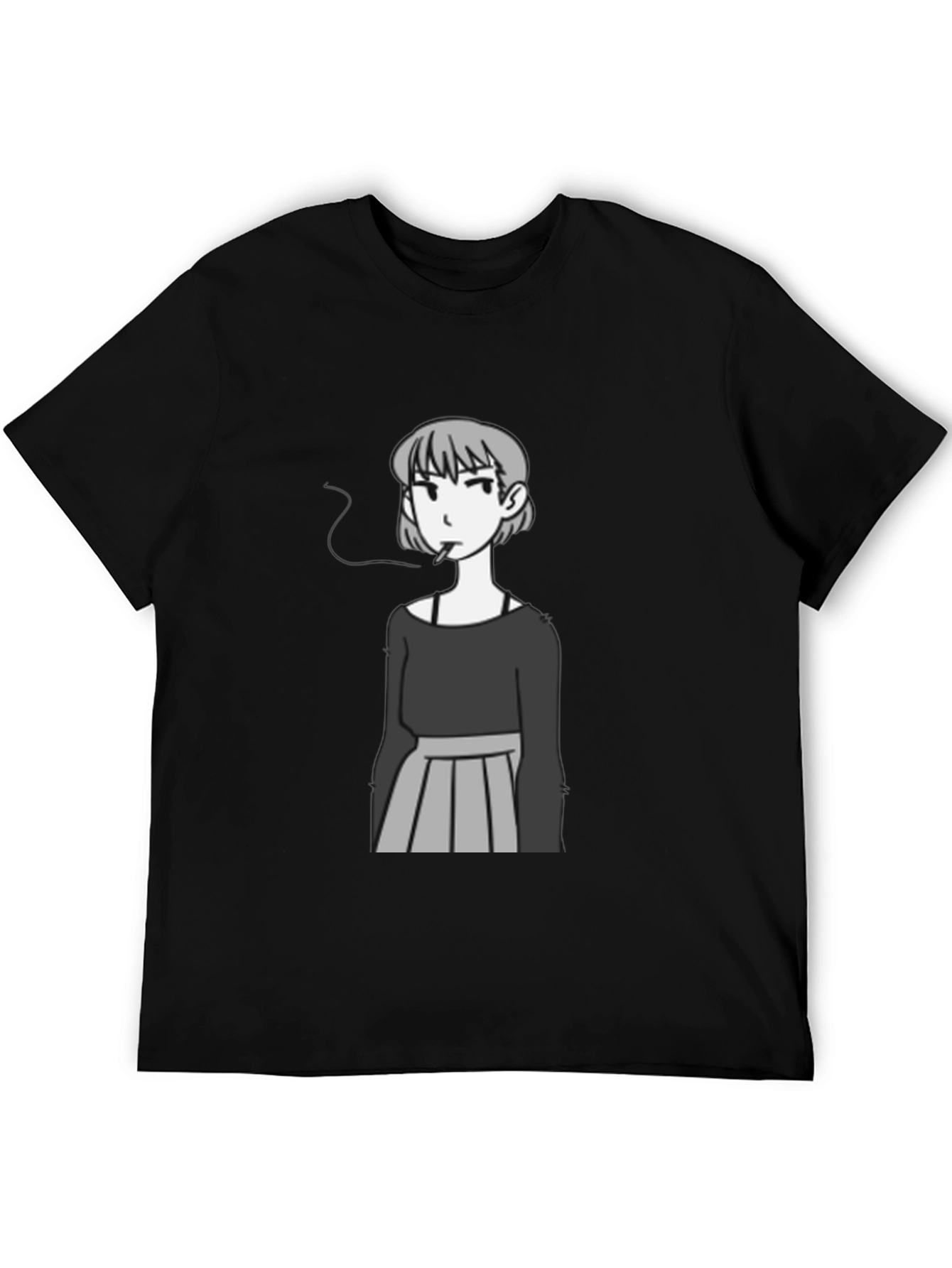 Smoking Girl Graphic Tee - Trendy Unisex T-Shirt
