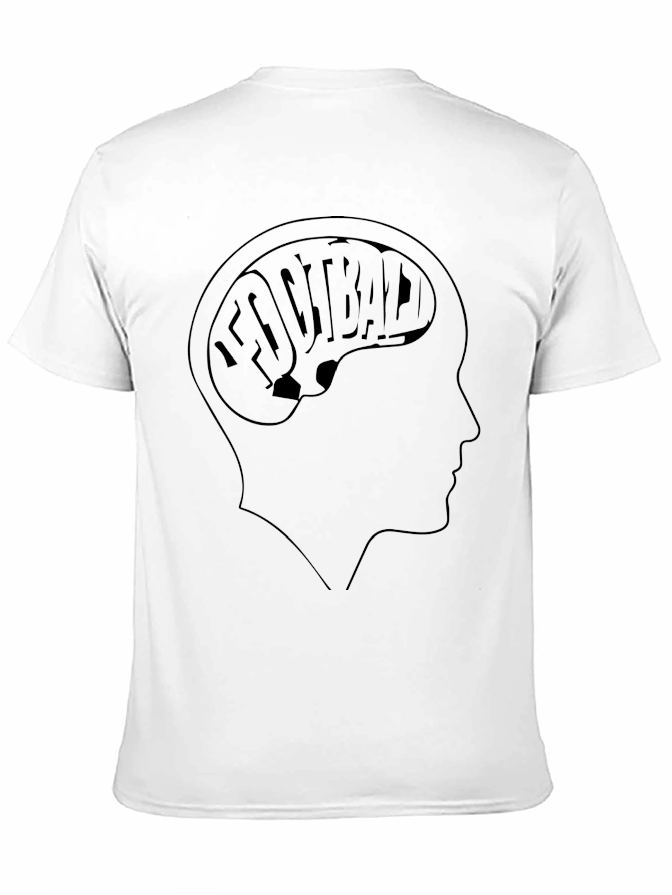 Football Brain Graphic Tee - Black