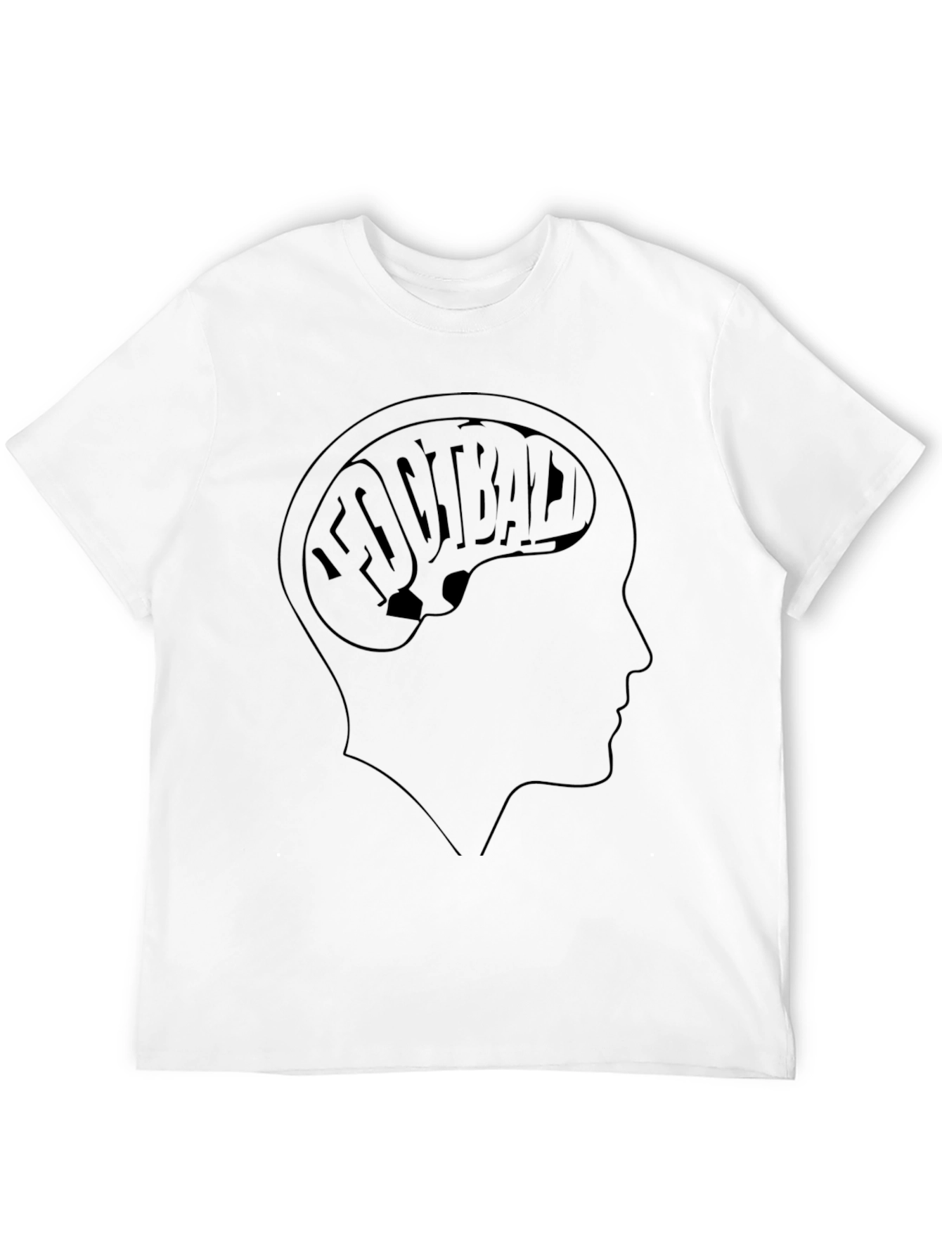 Football Brain Graphic Tee - Black