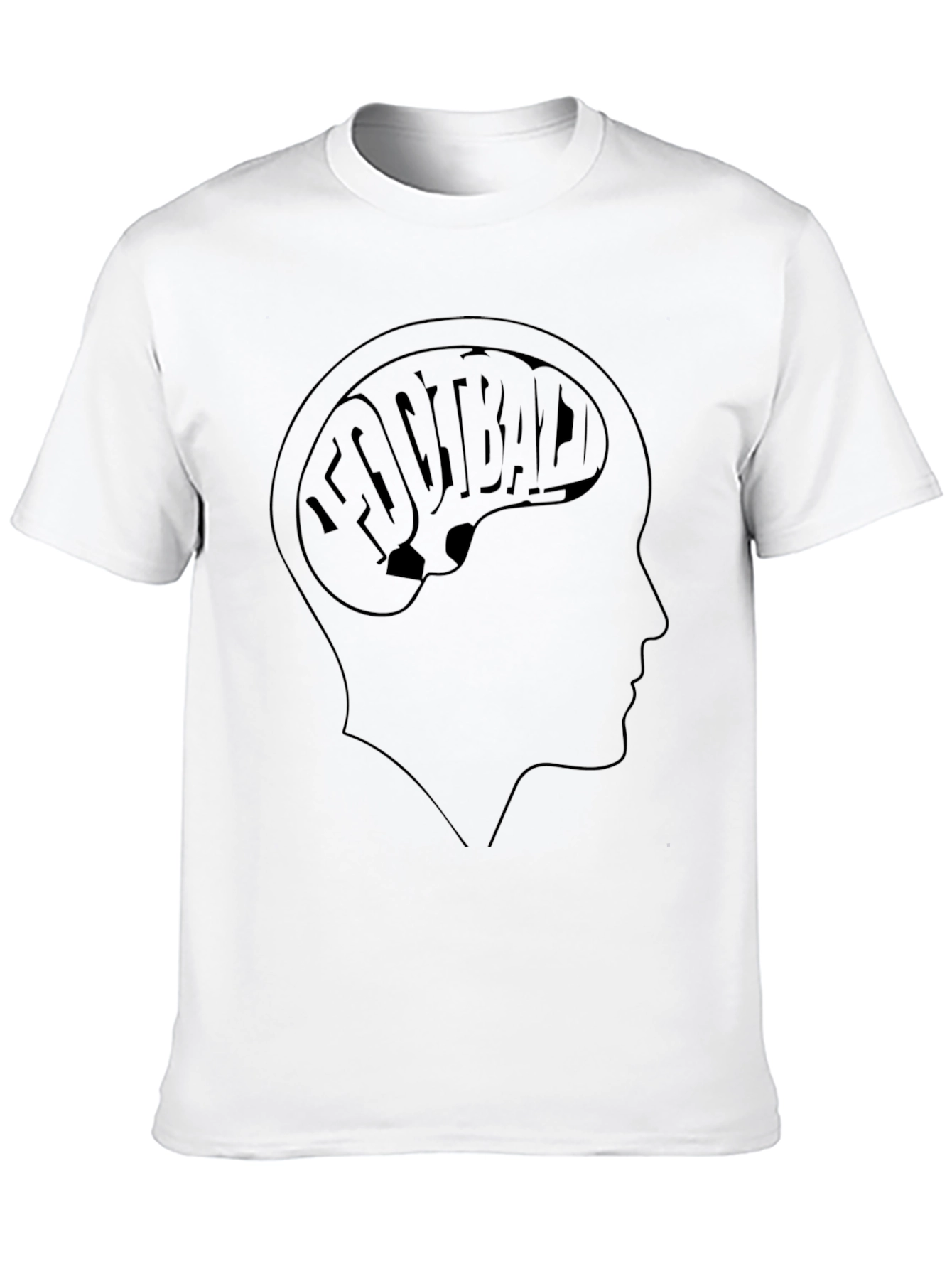 Football Brain Graphic Tee - Black