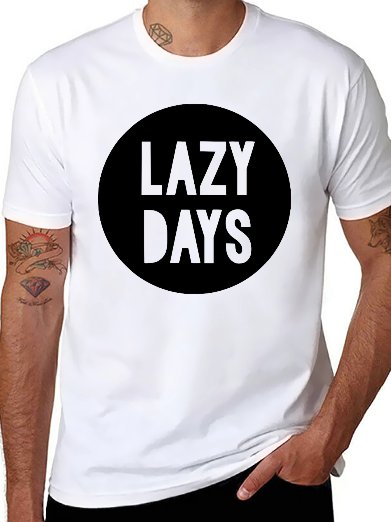 Lazy Days Black Graphic Tee