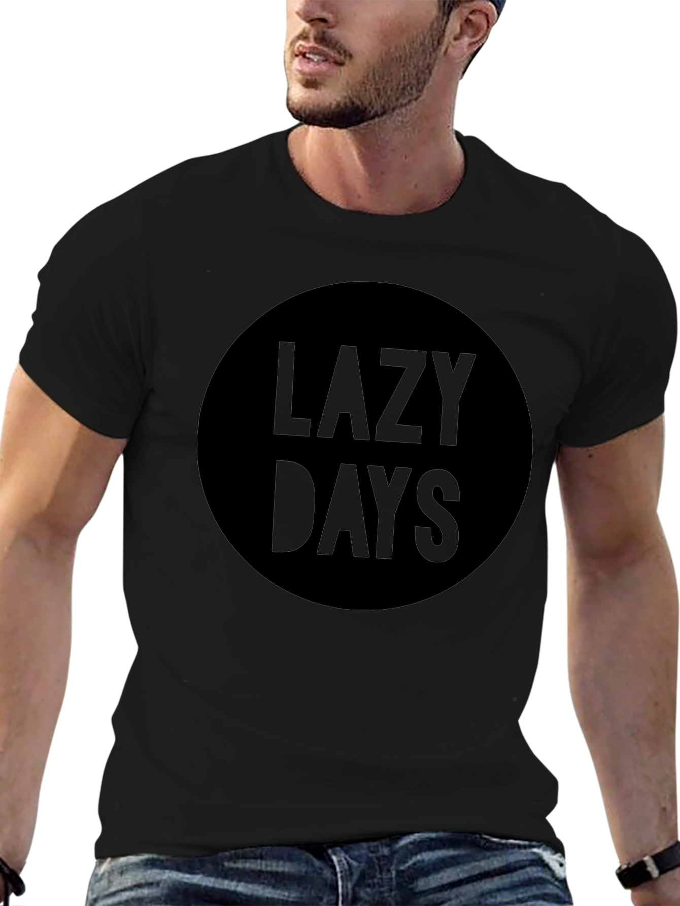 Lazy Days Black Graphic Tee