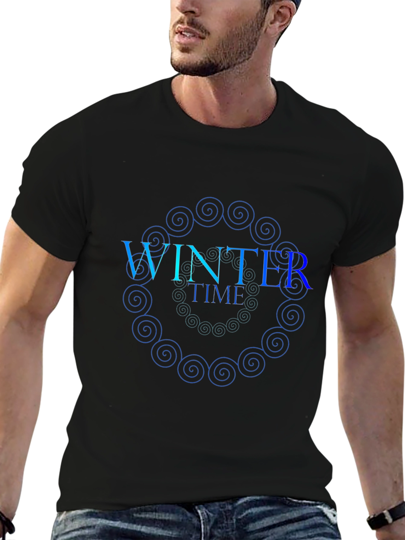 Winter Time Spiral Graphic T-Shirt