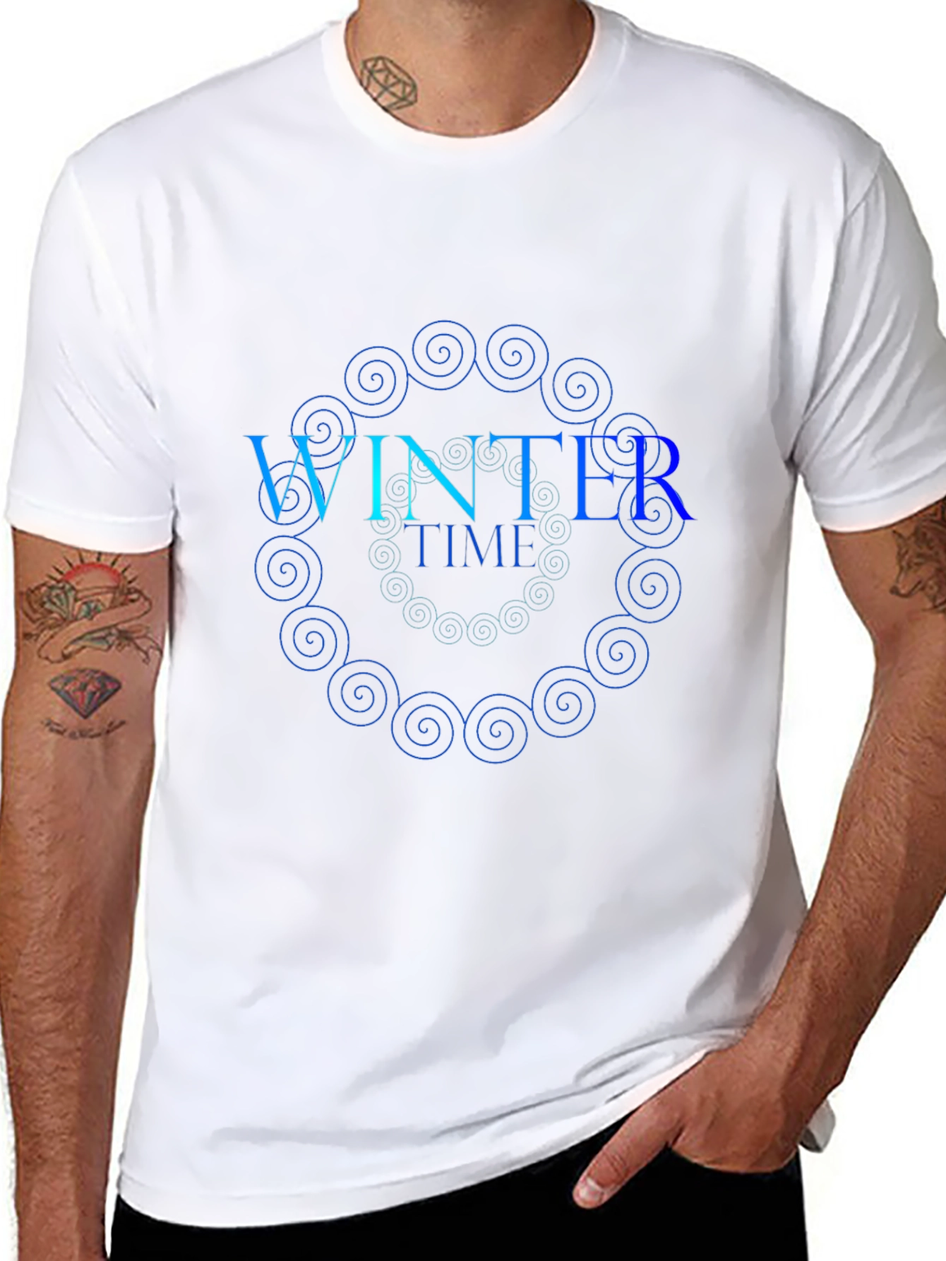 Winter Time Spiral Graphic T-Shirt