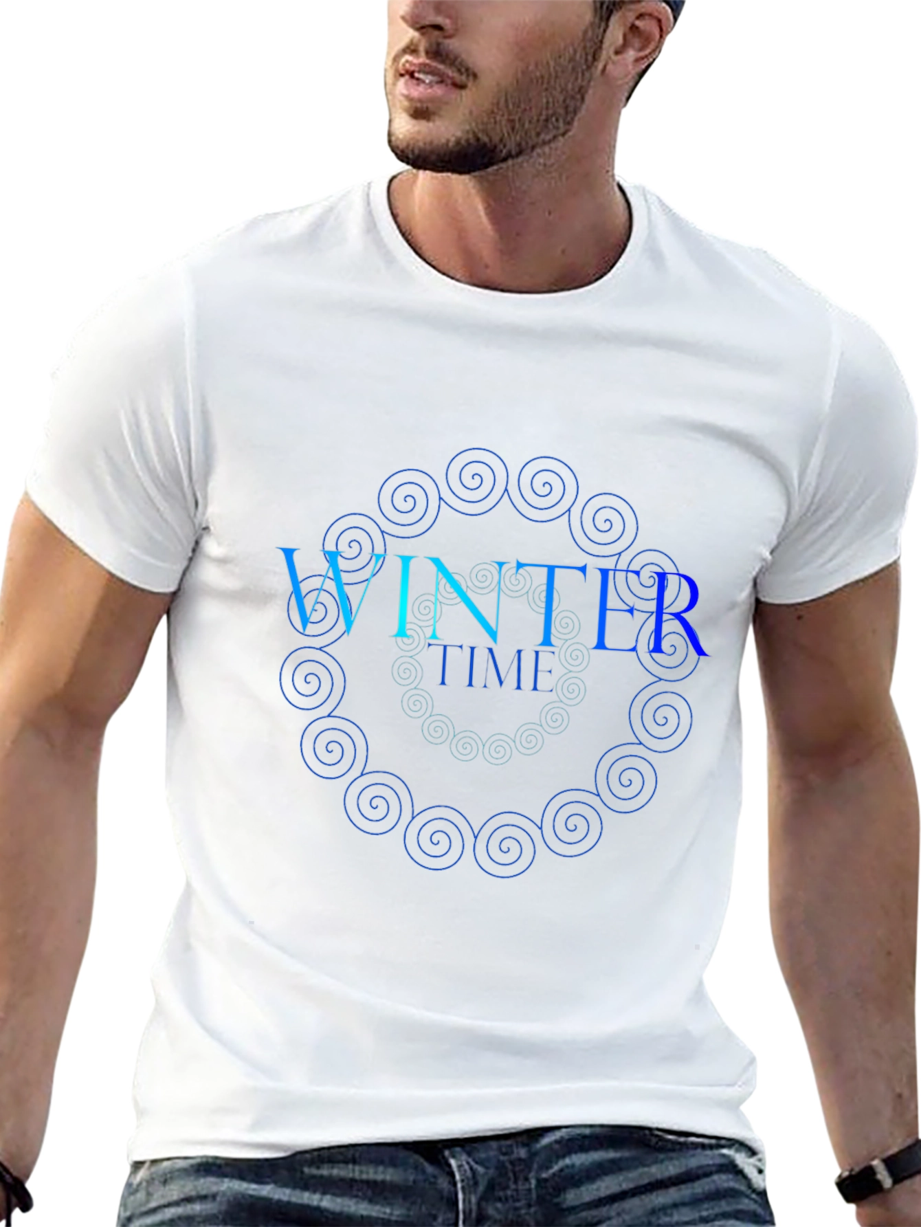 Winter Time Spiral Graphic T-Shirt